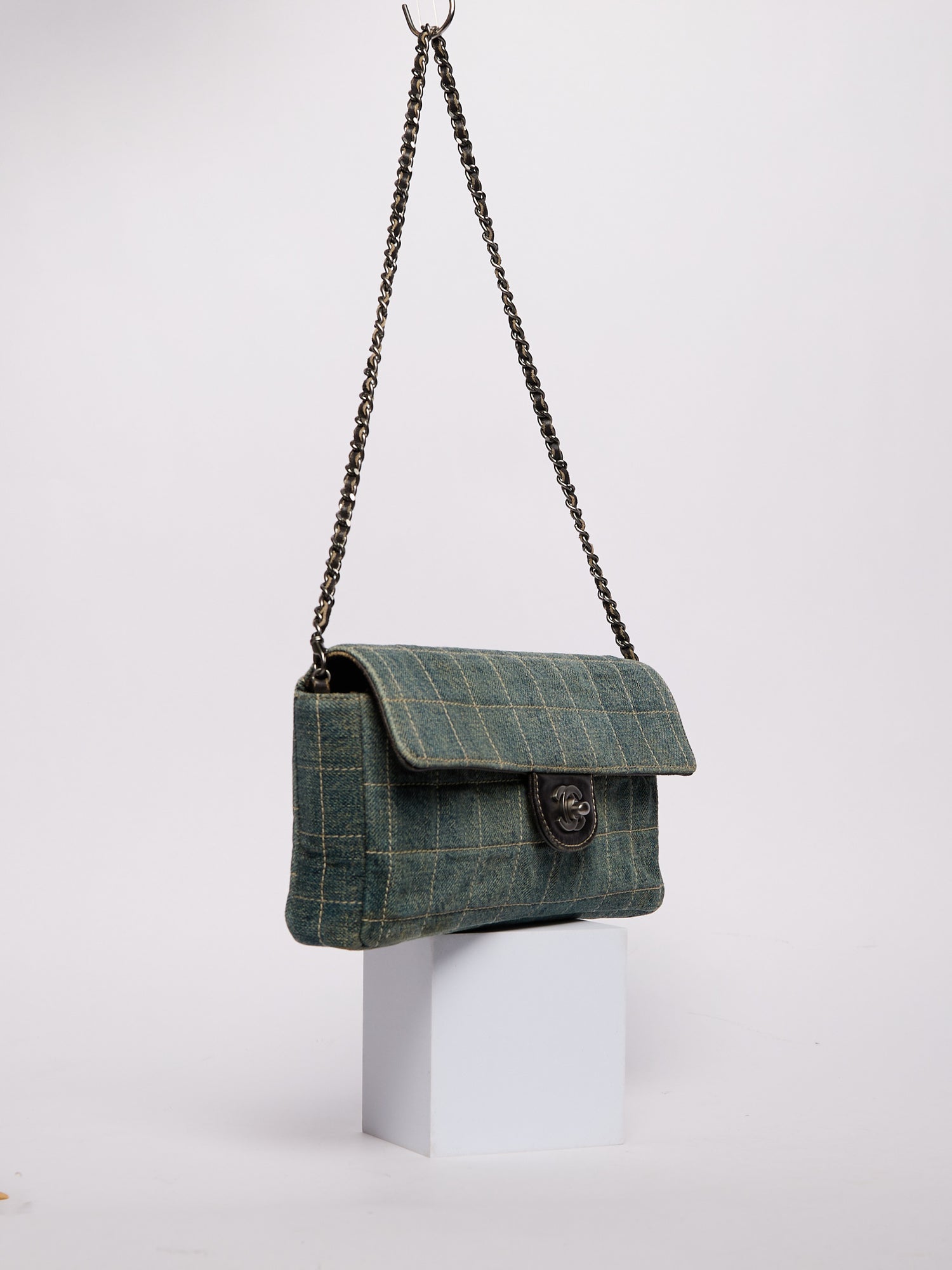 Chanel Denim East West Single Flap Bag