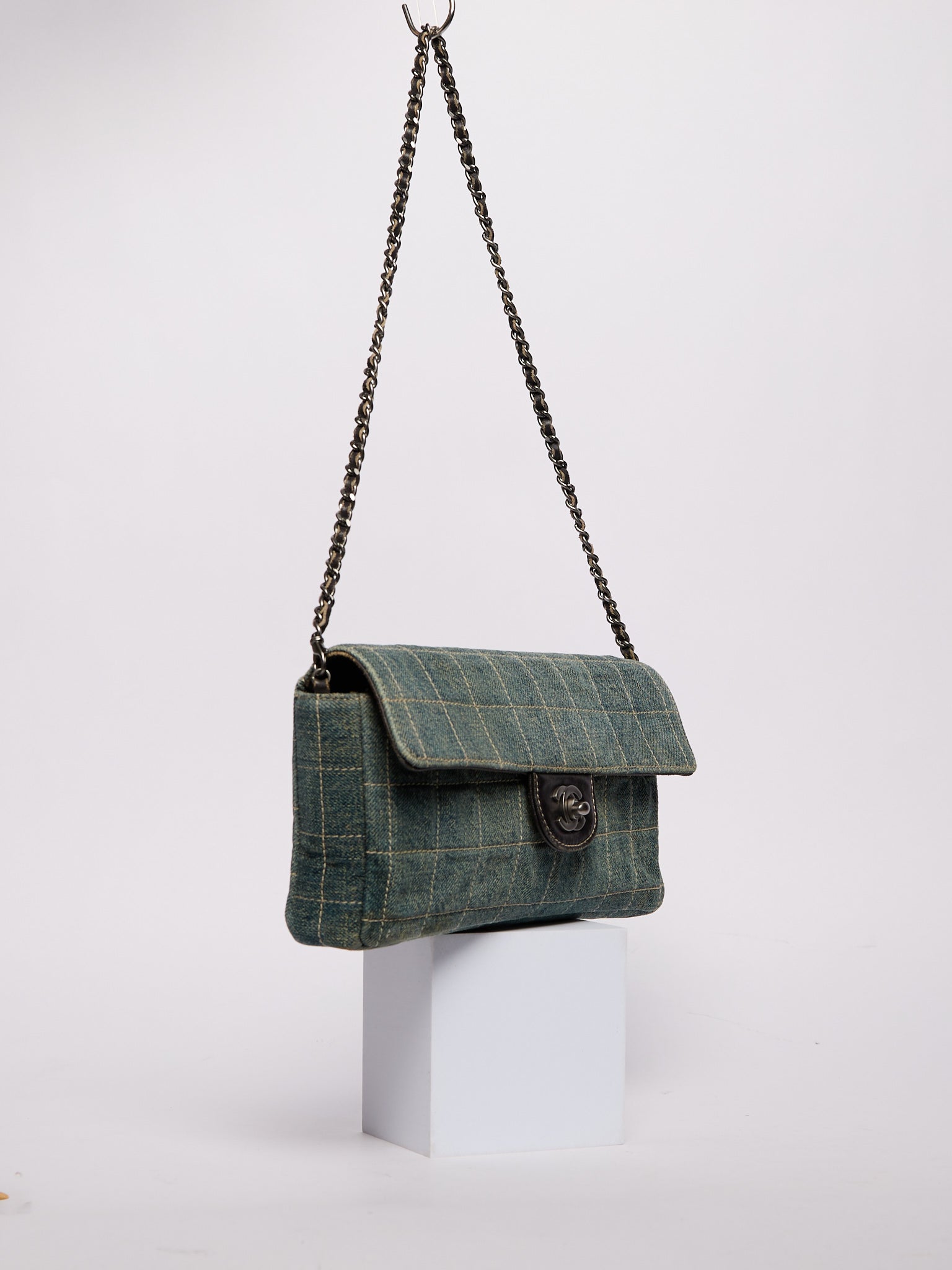 Chanel Denim East West Single Flap Bag
