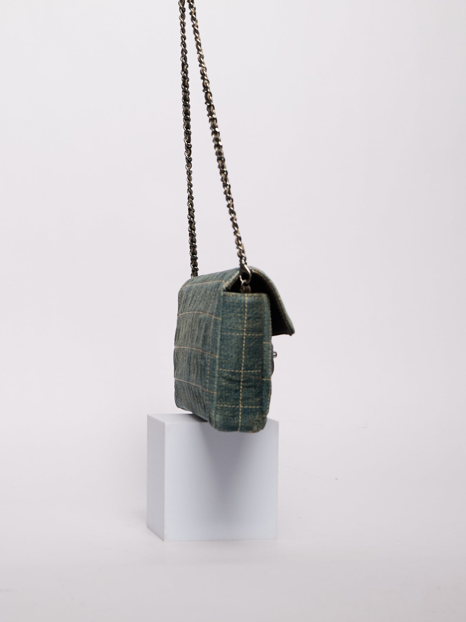 Chanel Denim East West Single Flap Bag
