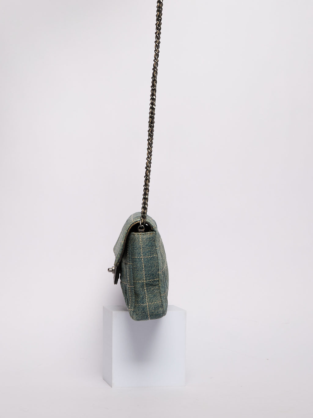 Chanel Denim East West Single Flap Bag