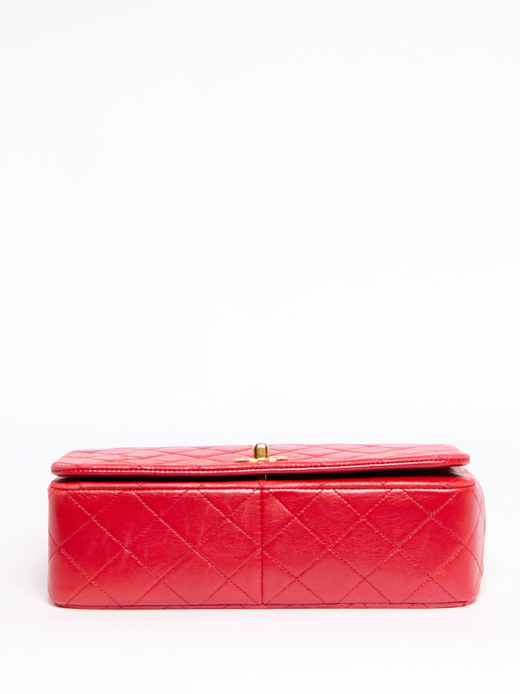 90's Chanel Small Red Flap Bag with 24K Hardware