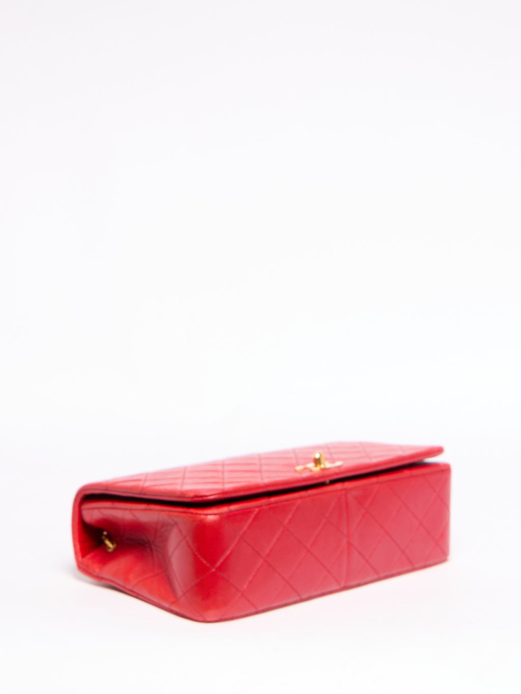 90's Chanel Small Red Flap Bag with 24K Hardware