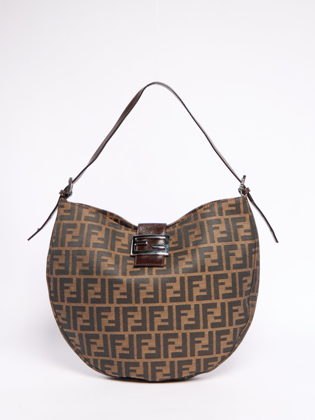 Fendi Brown Canvas Zucca Monogram Hobo Bag