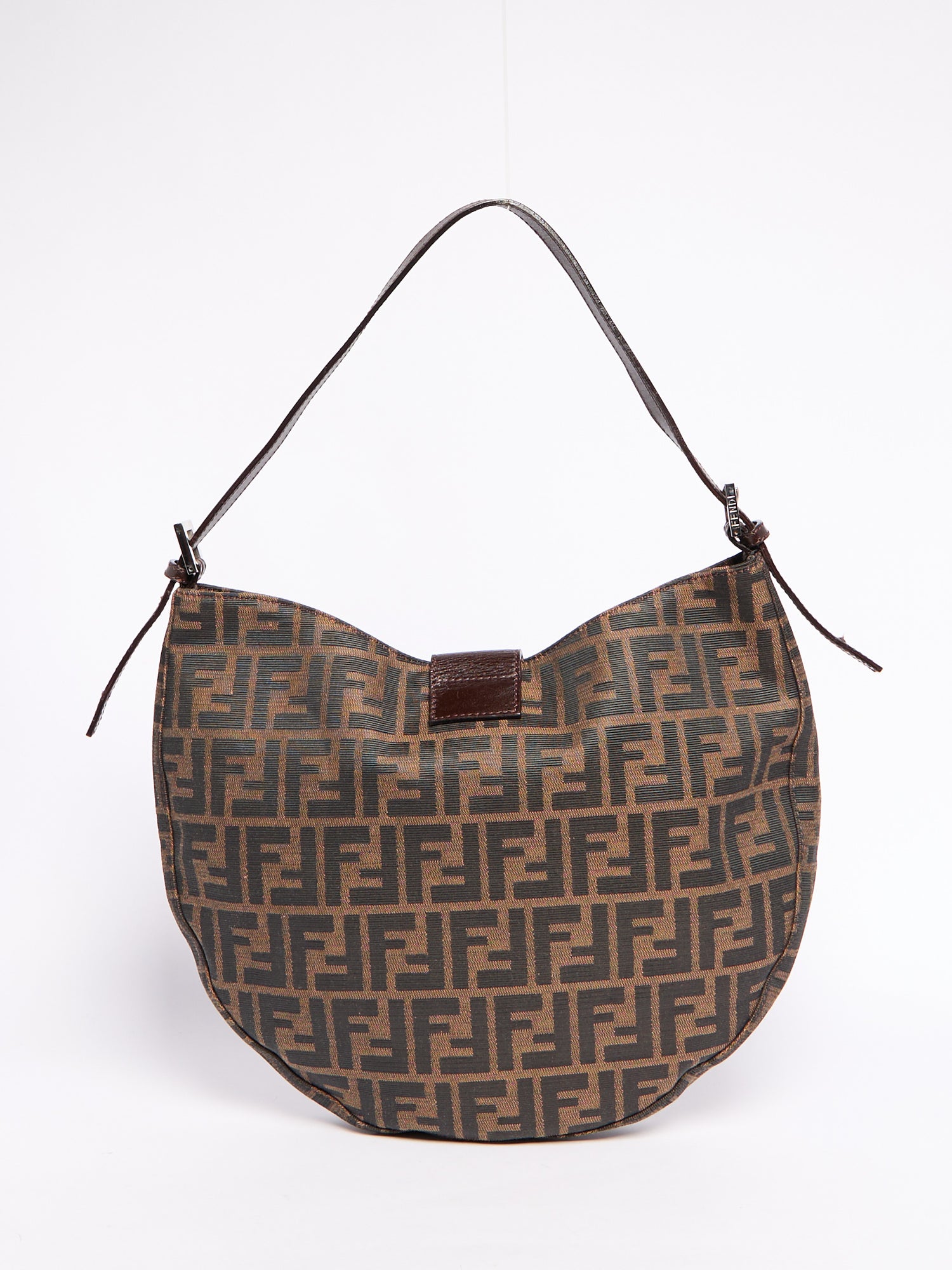 Fendi Brown Canvas Zucca Monogram Hobo Bag
