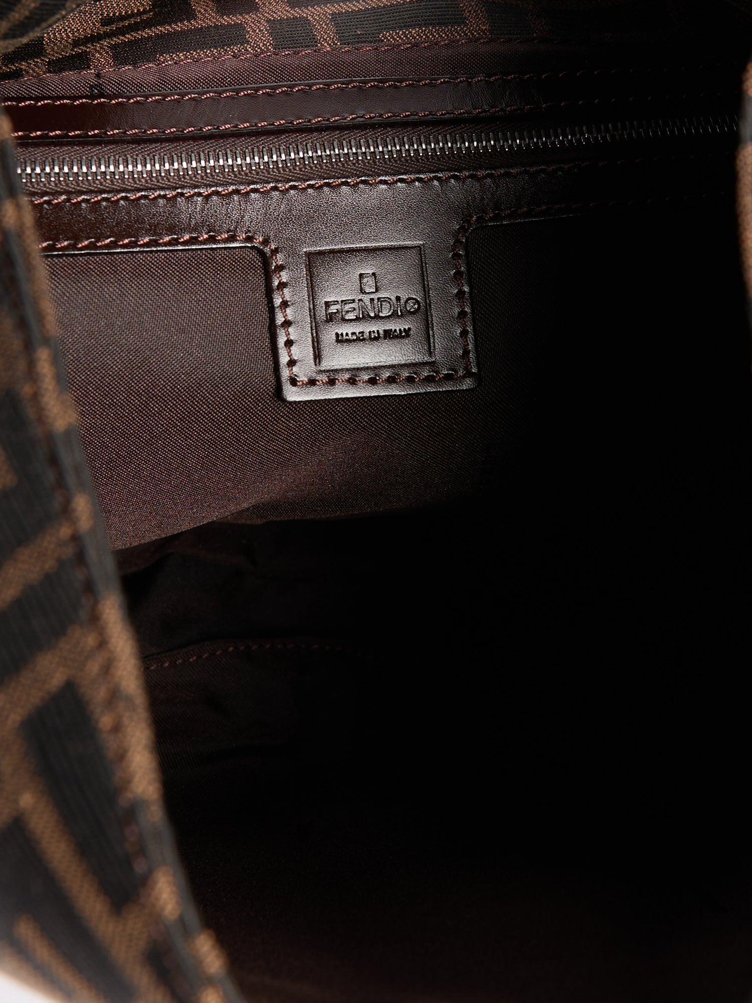 Fendi Brown Canvas Zucca Monogram Hobo Bag