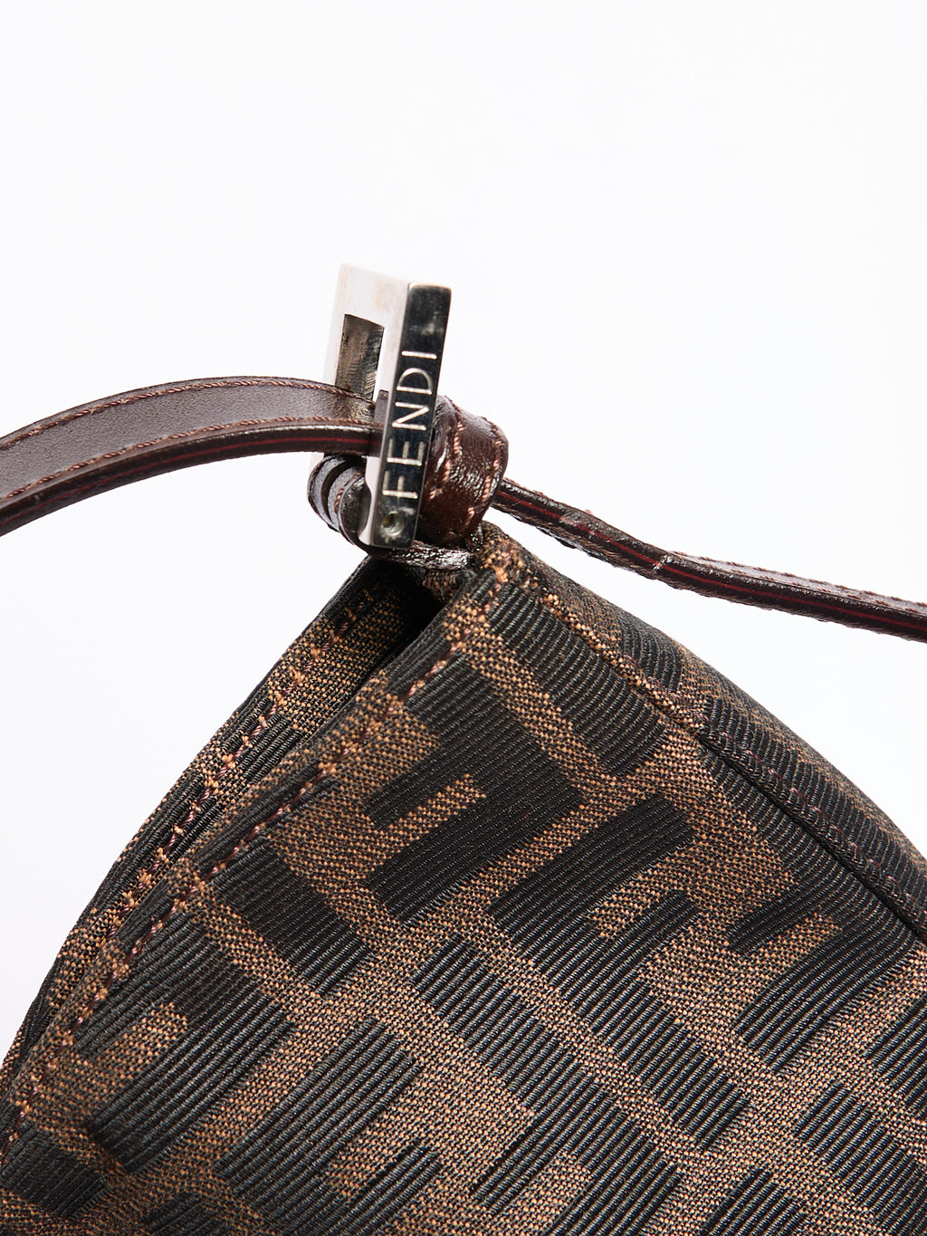 Fendi Brown Canvas Zucca Monogram Hobo Bag