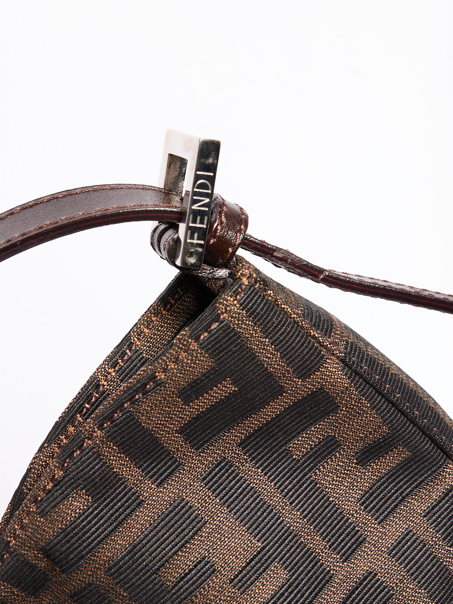 Fendi Brown Canvas Zucca Monogram Hobo Bag