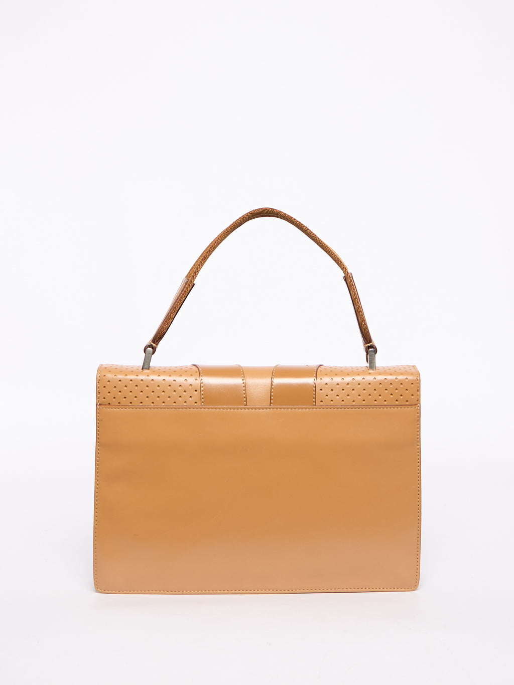 Prada Beige Perforated Top Handle Bag