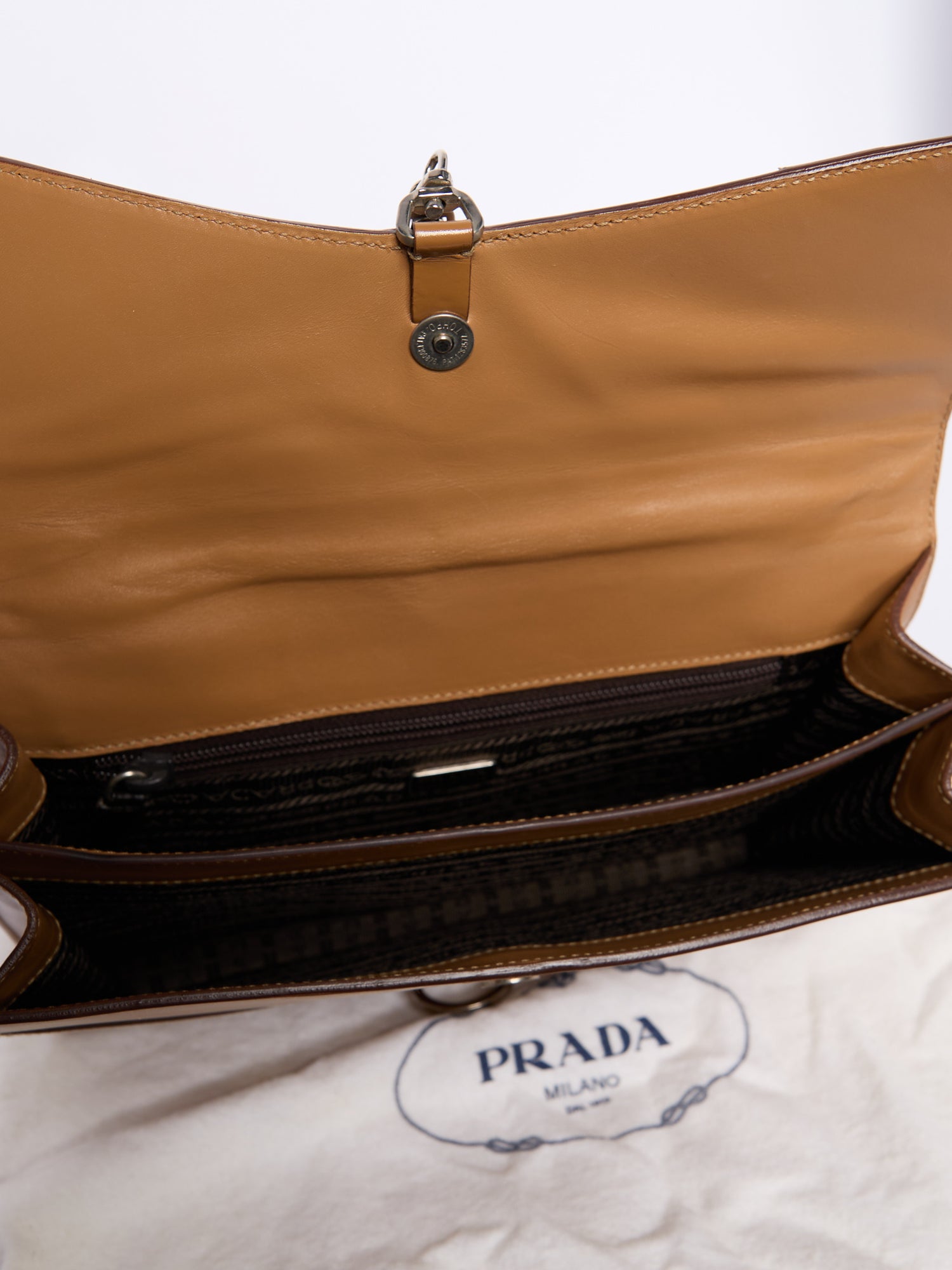 Prada Beige Perforated Top Handle Bag