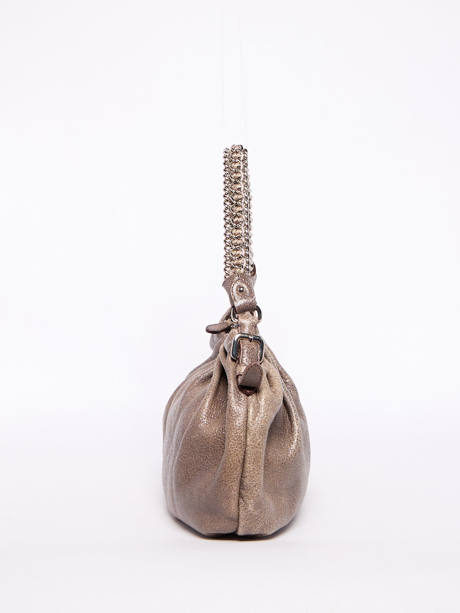 Prada Grey Distressed Leather Chain Bag