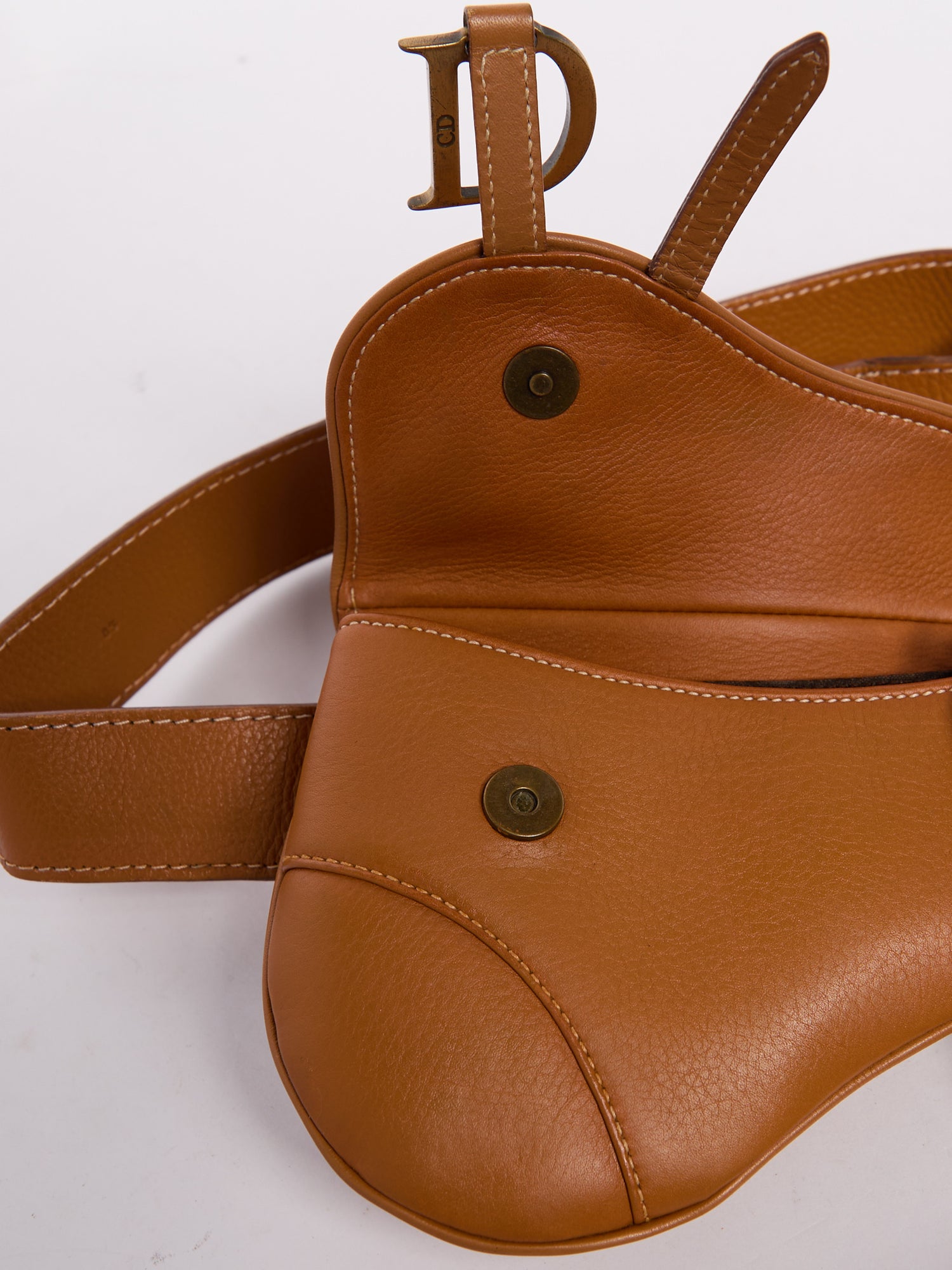Christian Dior Brown Leather Saddle Waist Bag