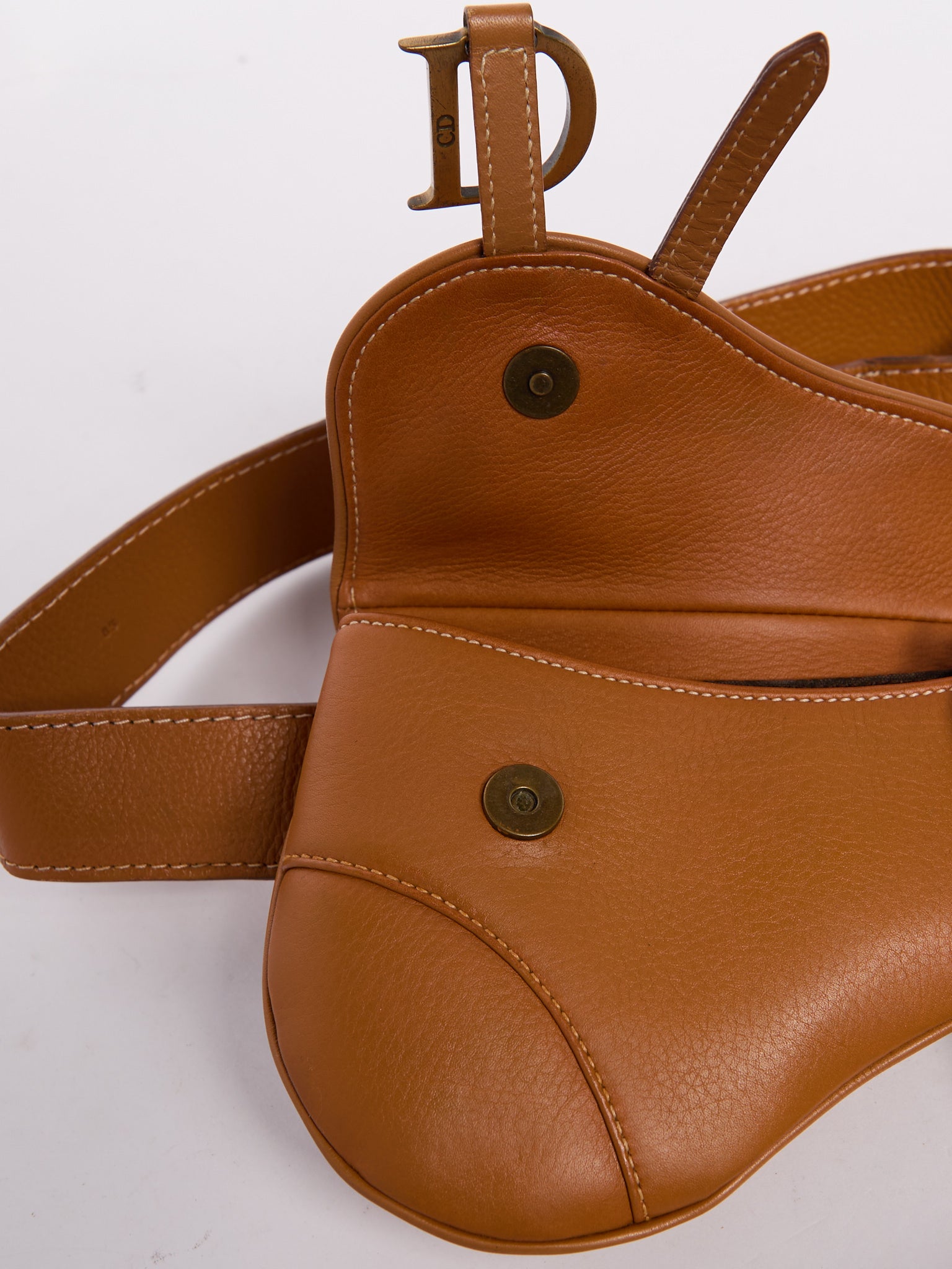 Christian Dior Brown Leather Saddle Waist Bag