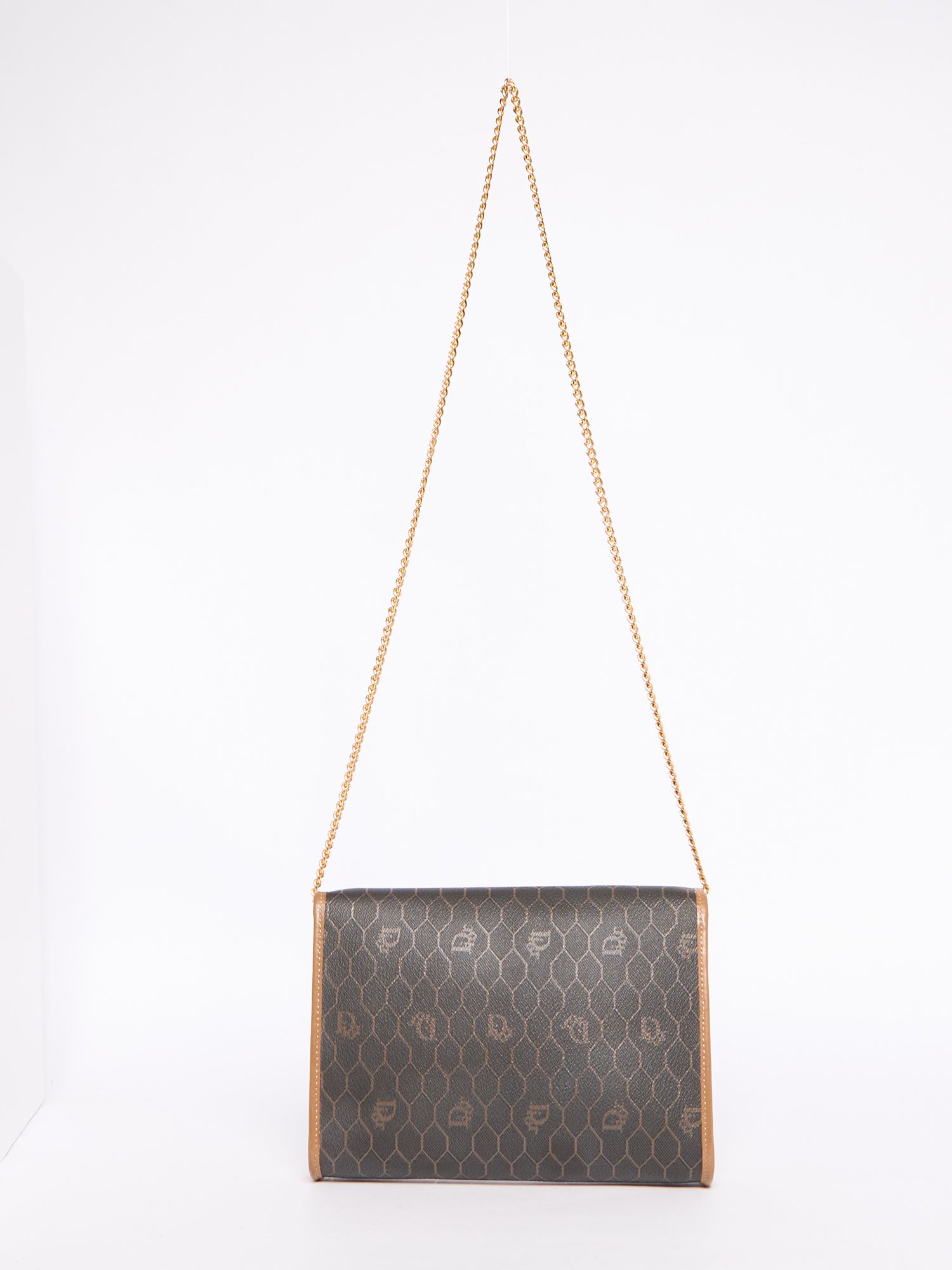 Christian Dior Black Honeycomb Canvas Crossbody Bag