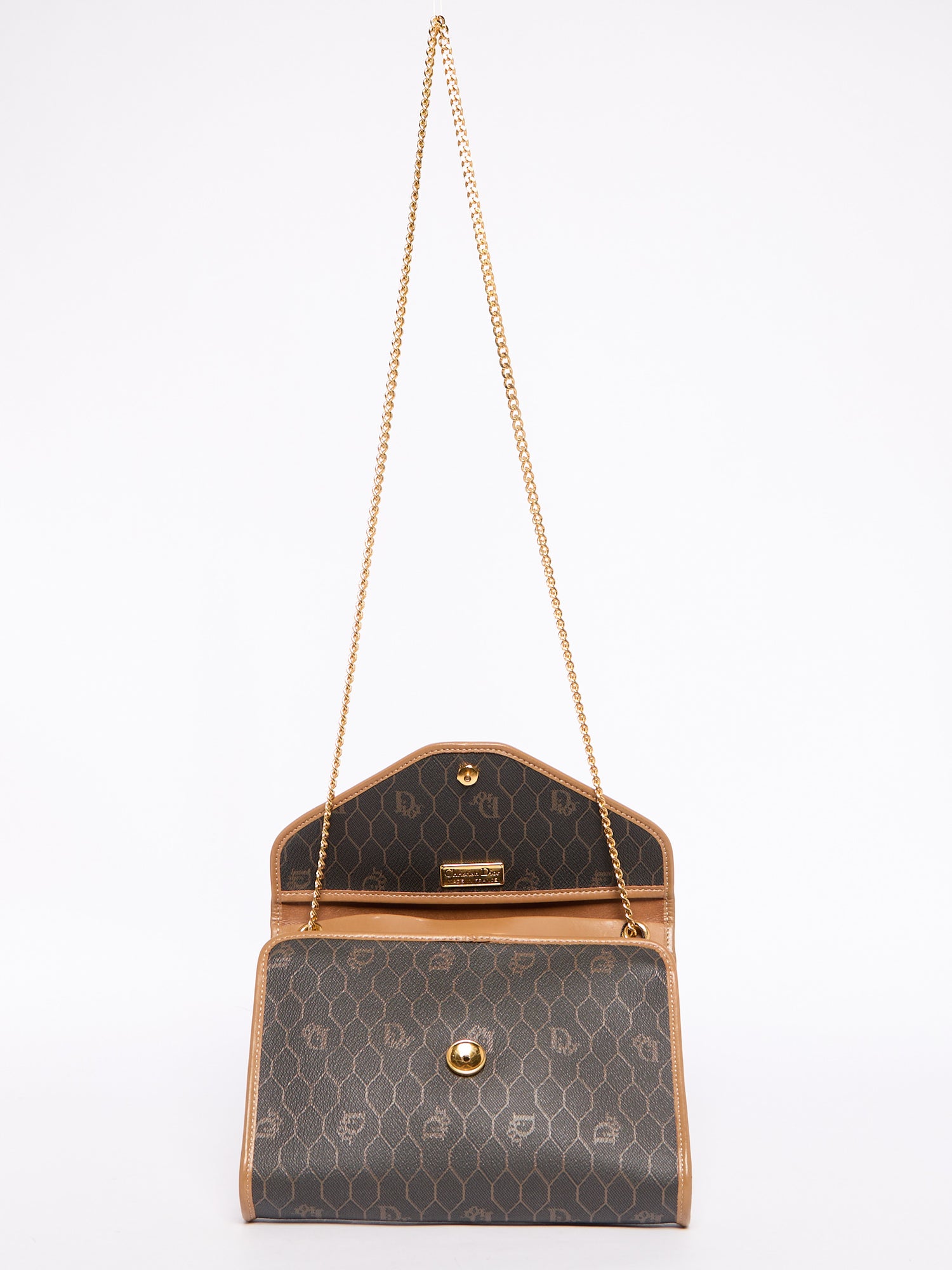 Christian Dior Black Honeycomb Canvas Crossbody Bag