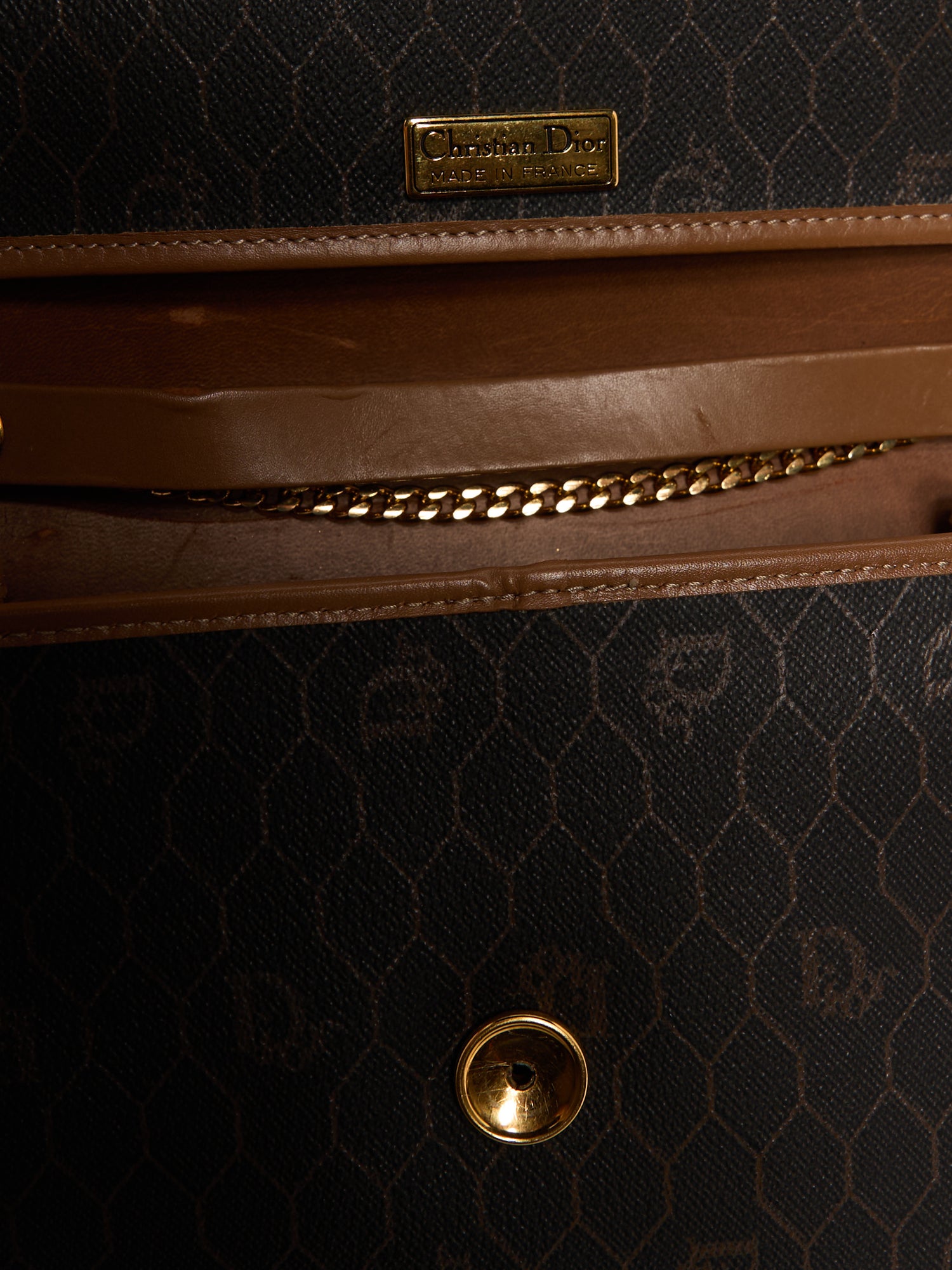 Christian Dior Black Honeycomb Canvas Crossbody Bag