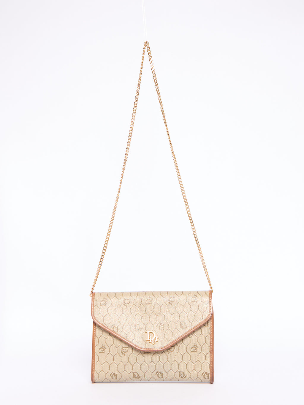 Christian Dior Beige Honeycomb Canvas Crossbody Bag