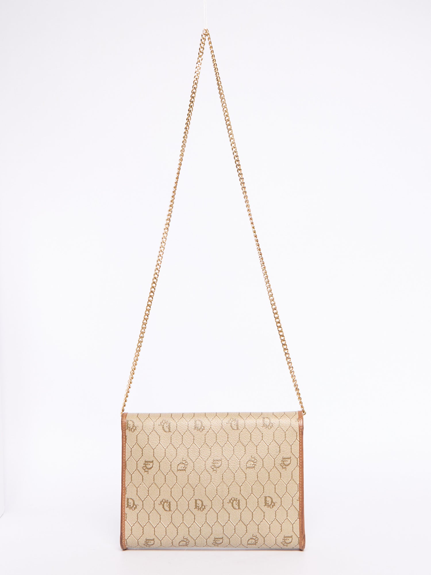 Christian Dior Beige Honeycomb Canvas Crossbody Bag