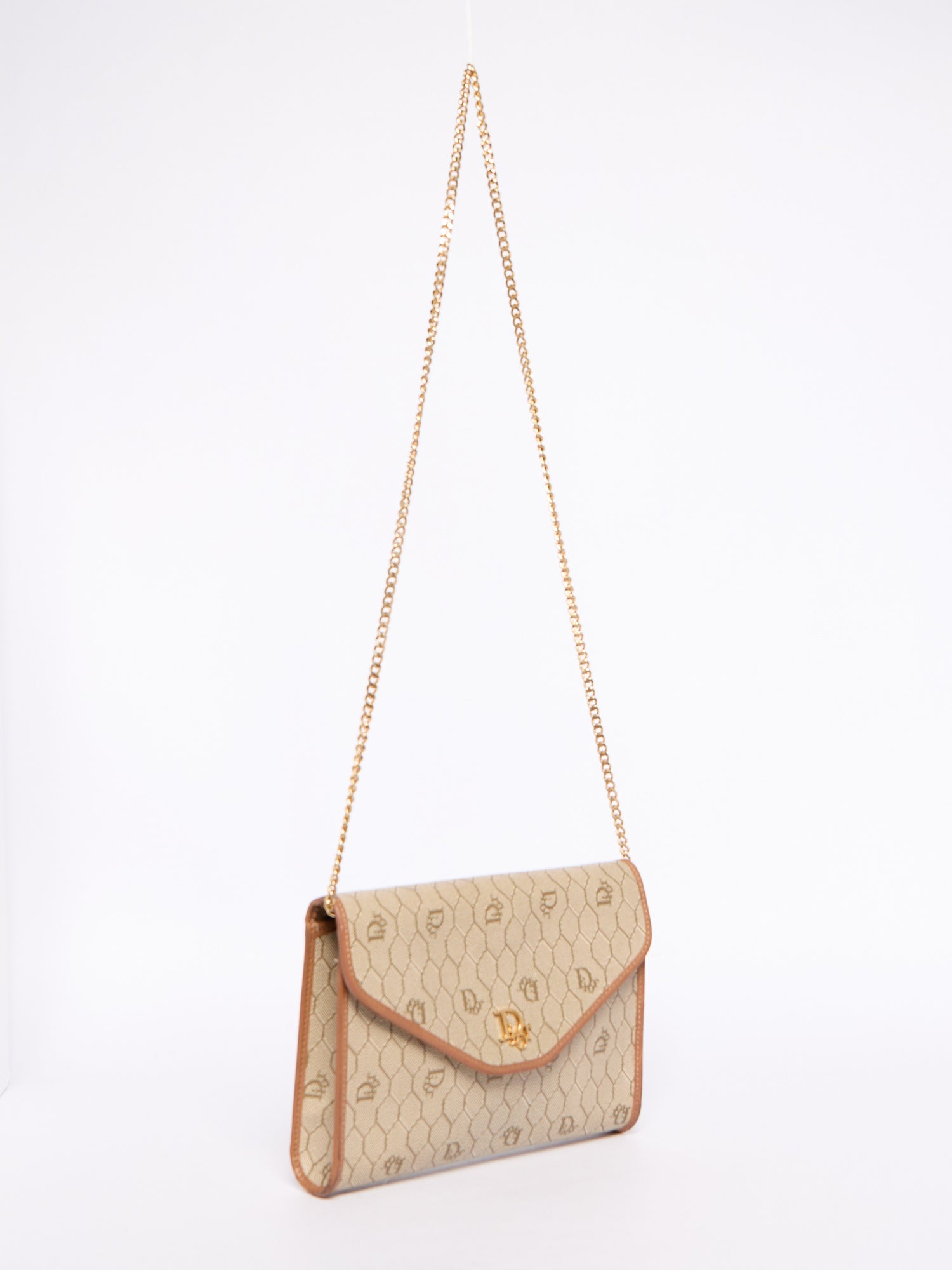 Christian Dior Beige Honeycomb Canvas Crossbody Bag