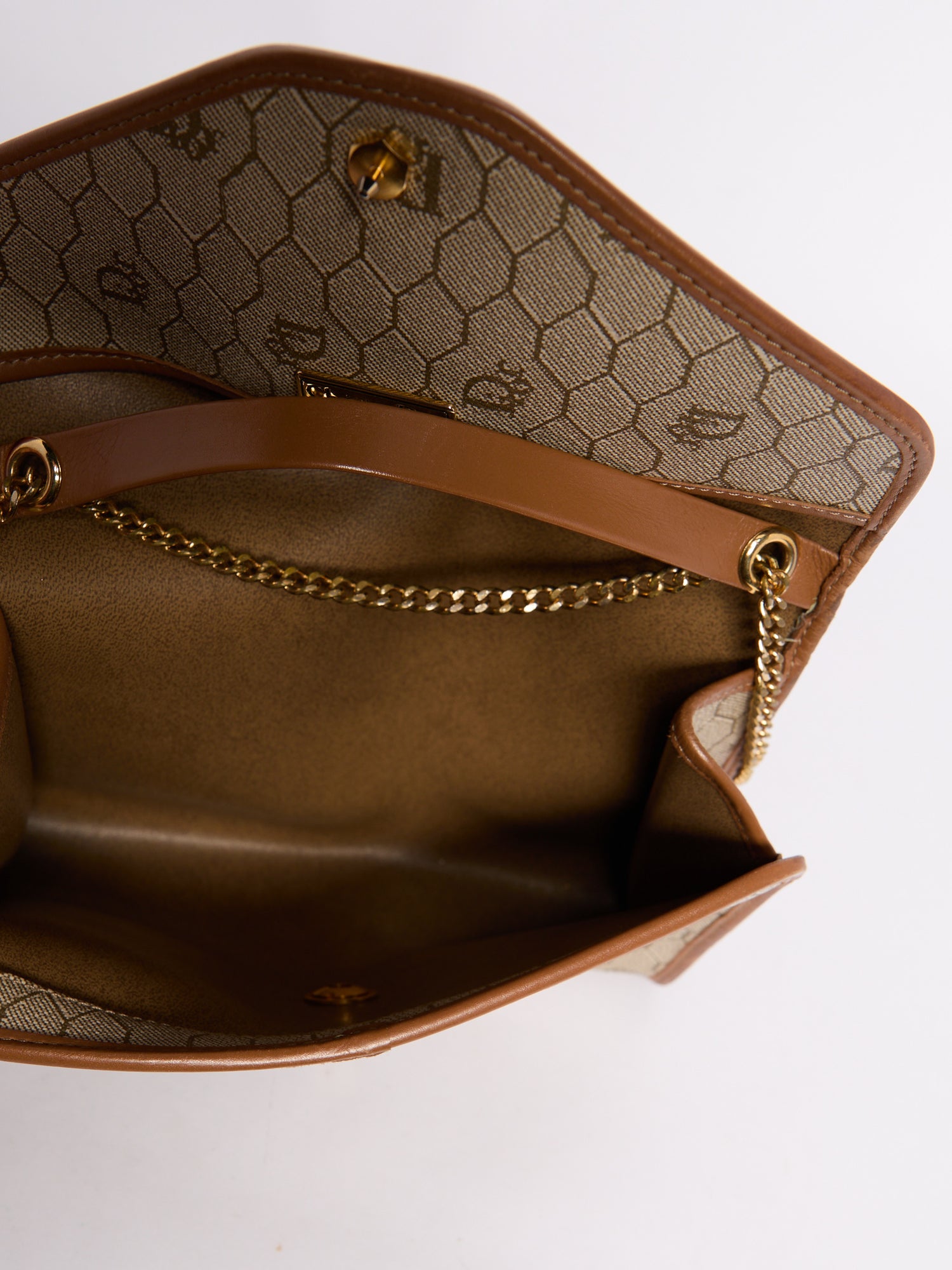 Christian Dior Beige Honeycomb Canvas Crossbody Bag