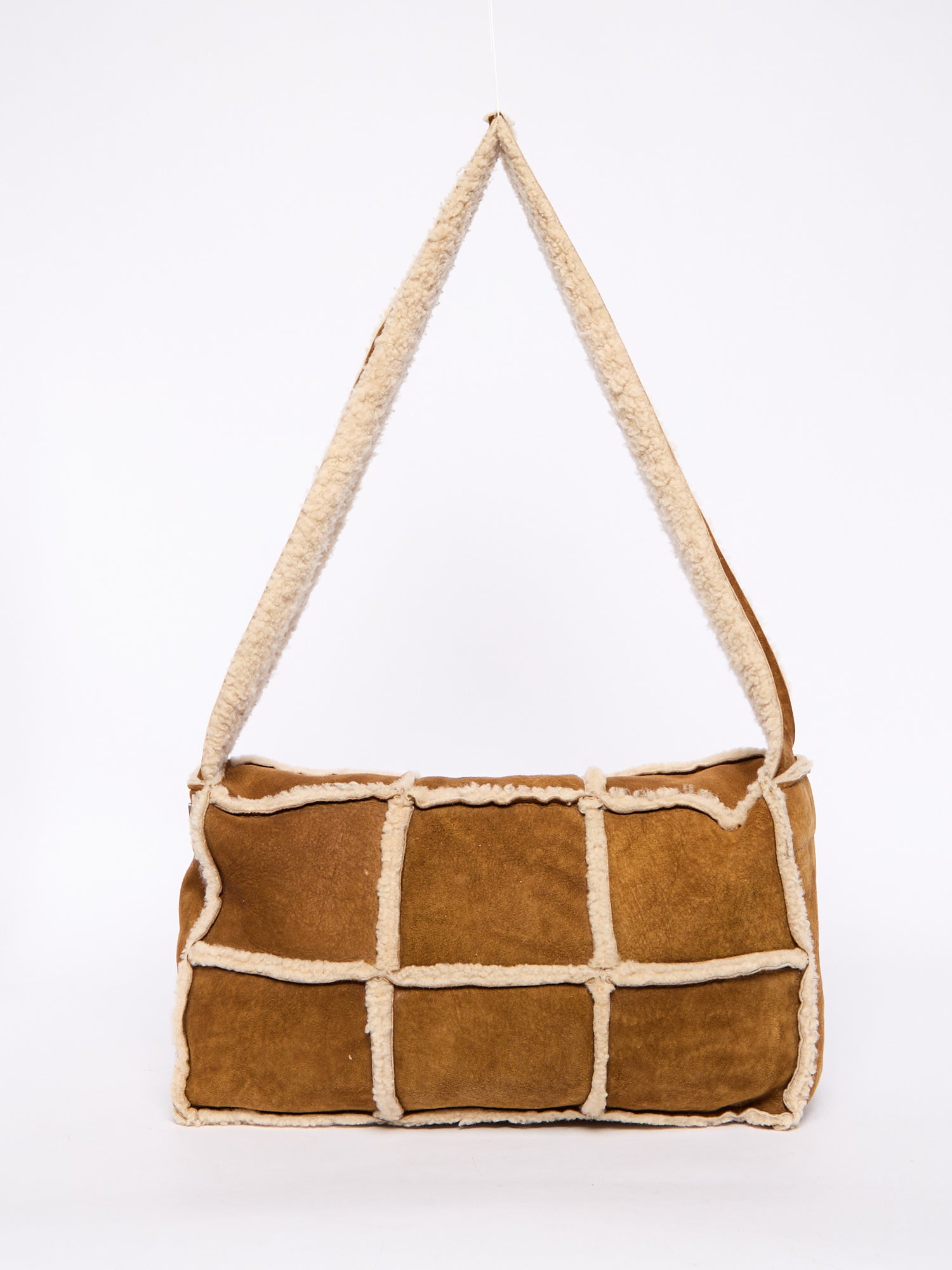 2000’s Chanel Brown Shearling Chocolate Bar Crossbody Bag
