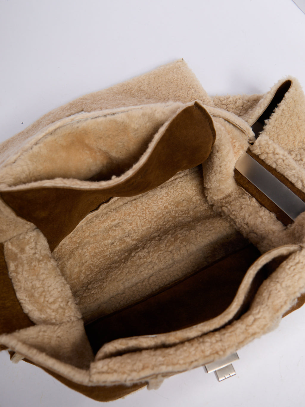 2000’s Chanel Brown Shearling Chocolate Bar Crossbody Bag