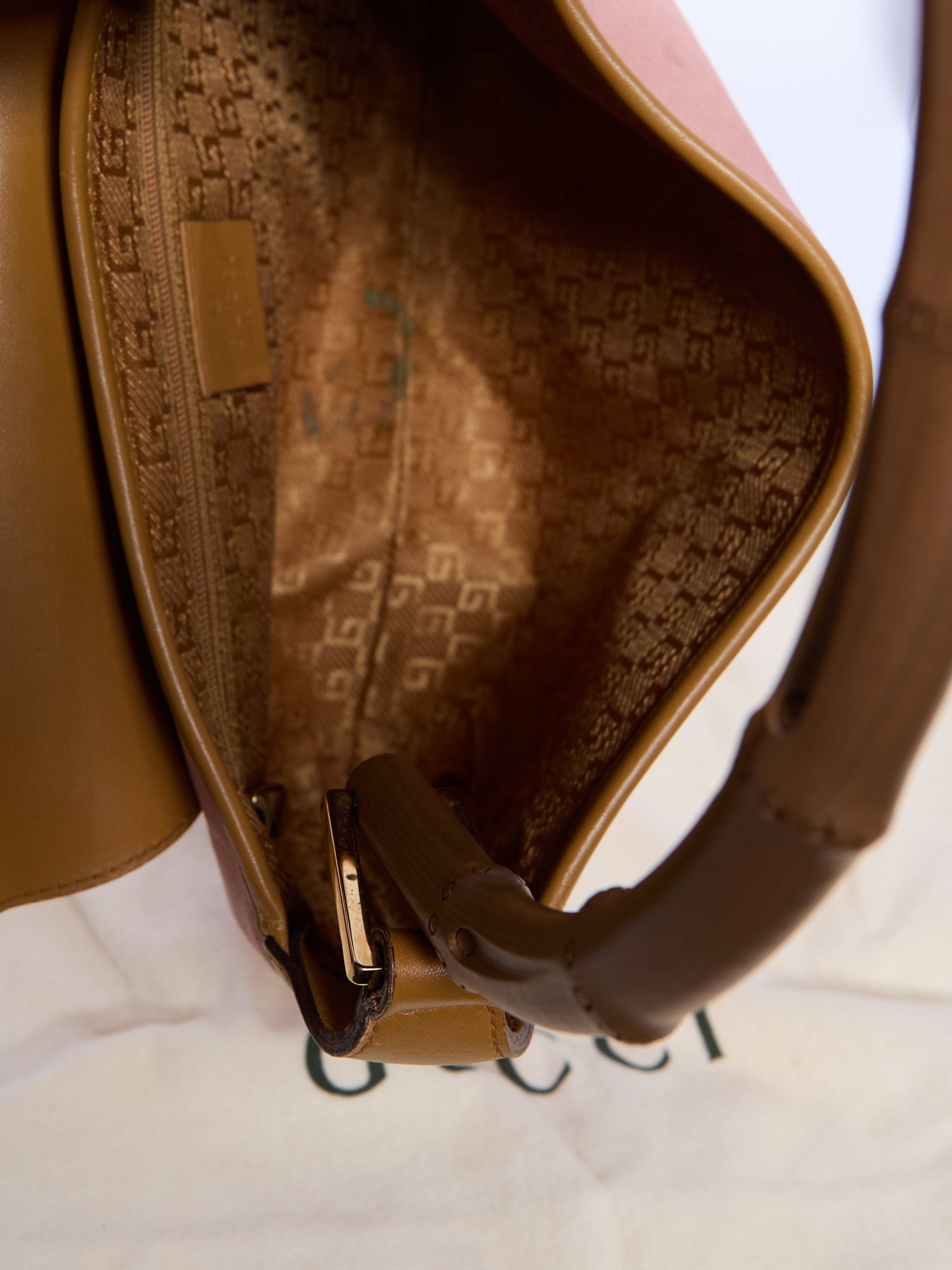 Gucci Pink Suede Bamboo Top Handle Bag