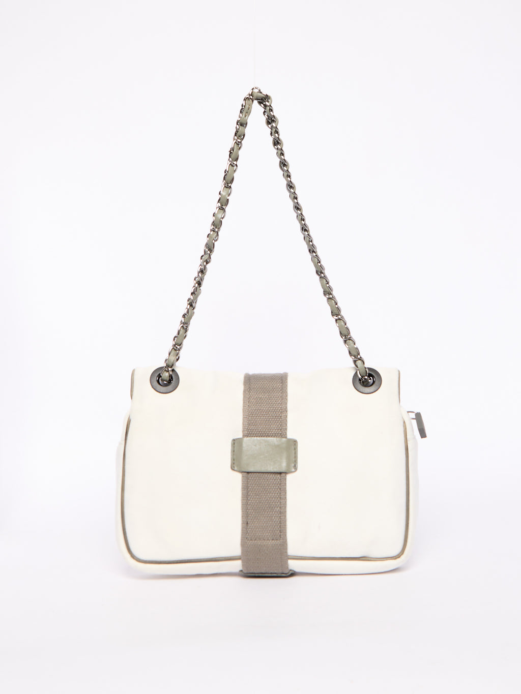 Chanel Sports White Canvas Shoulder Bag