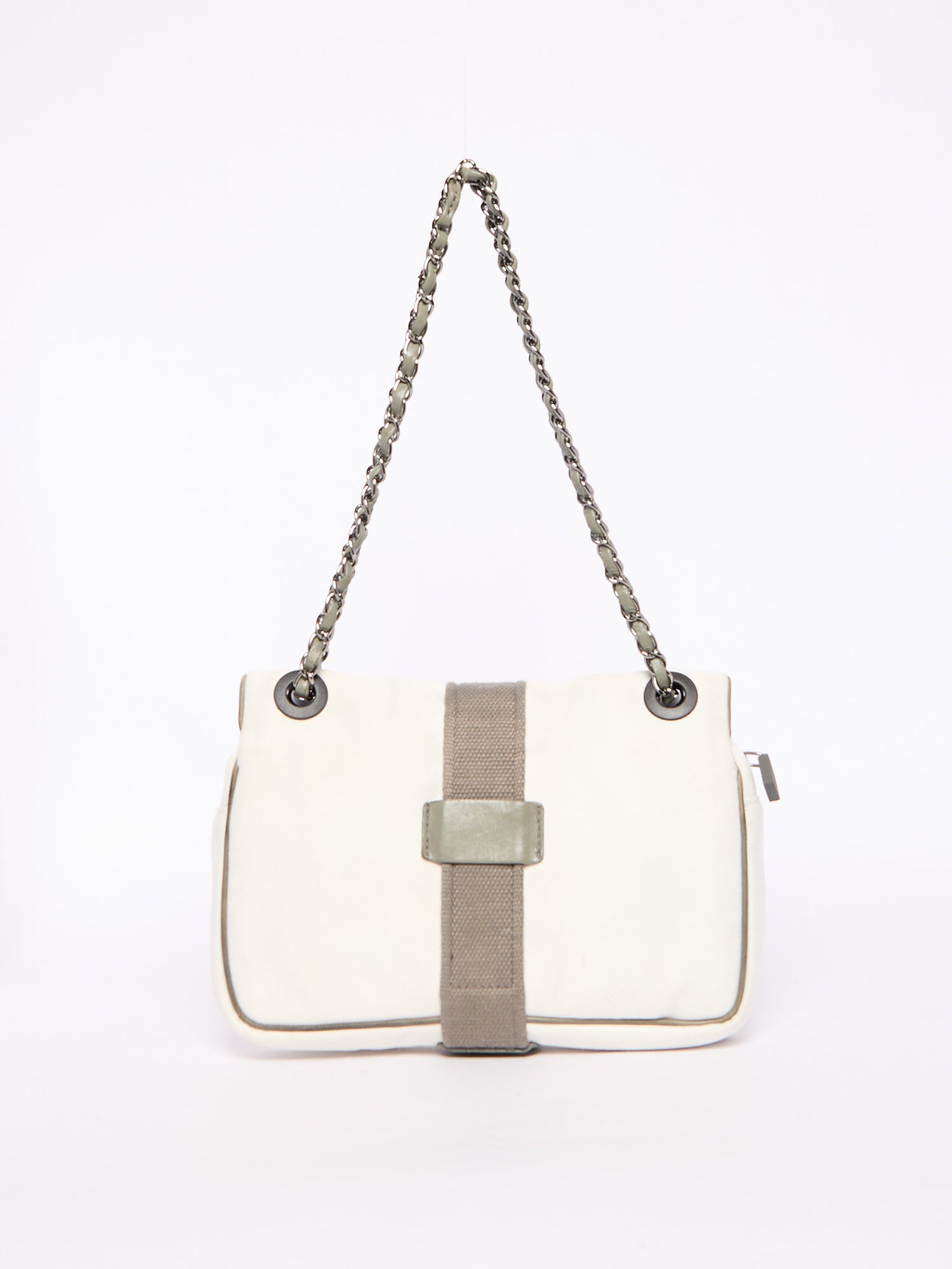 Chanel Sports White Canvas Shoulder Bag