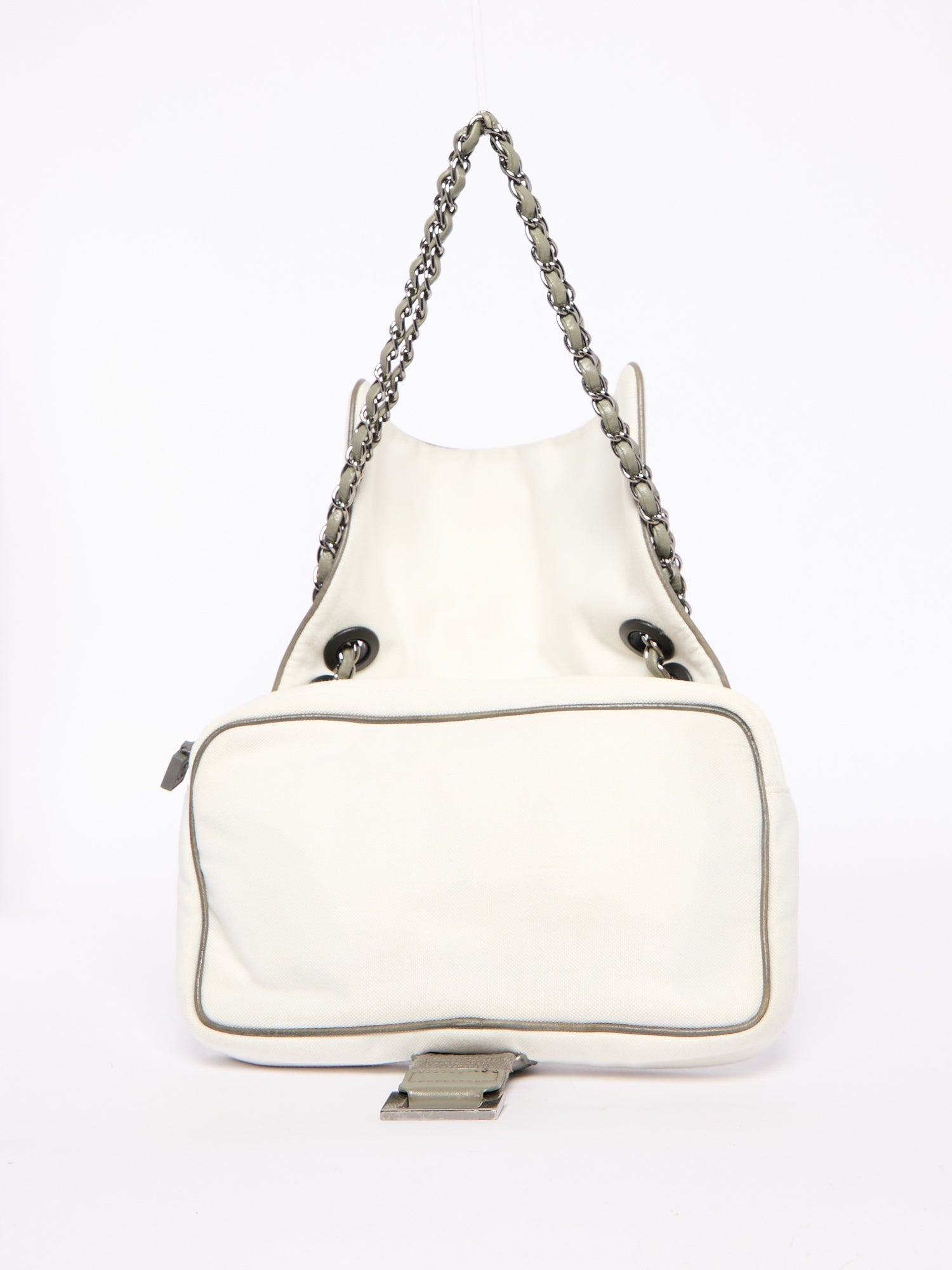 Chanel Sports White Canvas Shoulder Bag