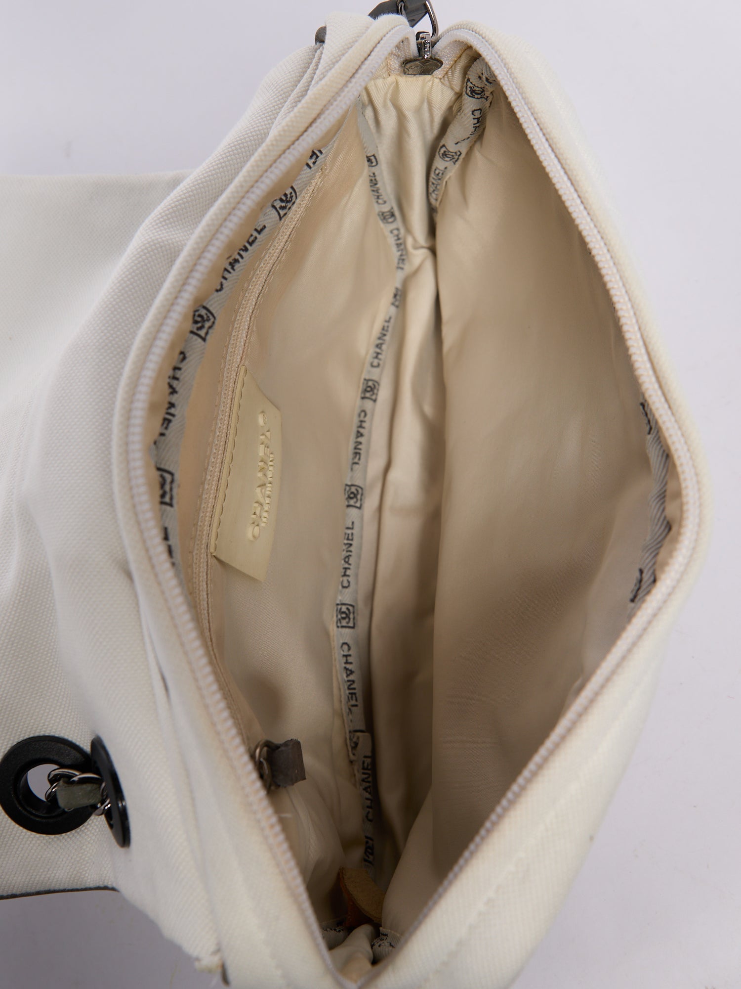Chanel Sports White Canvas Shoulder Bag