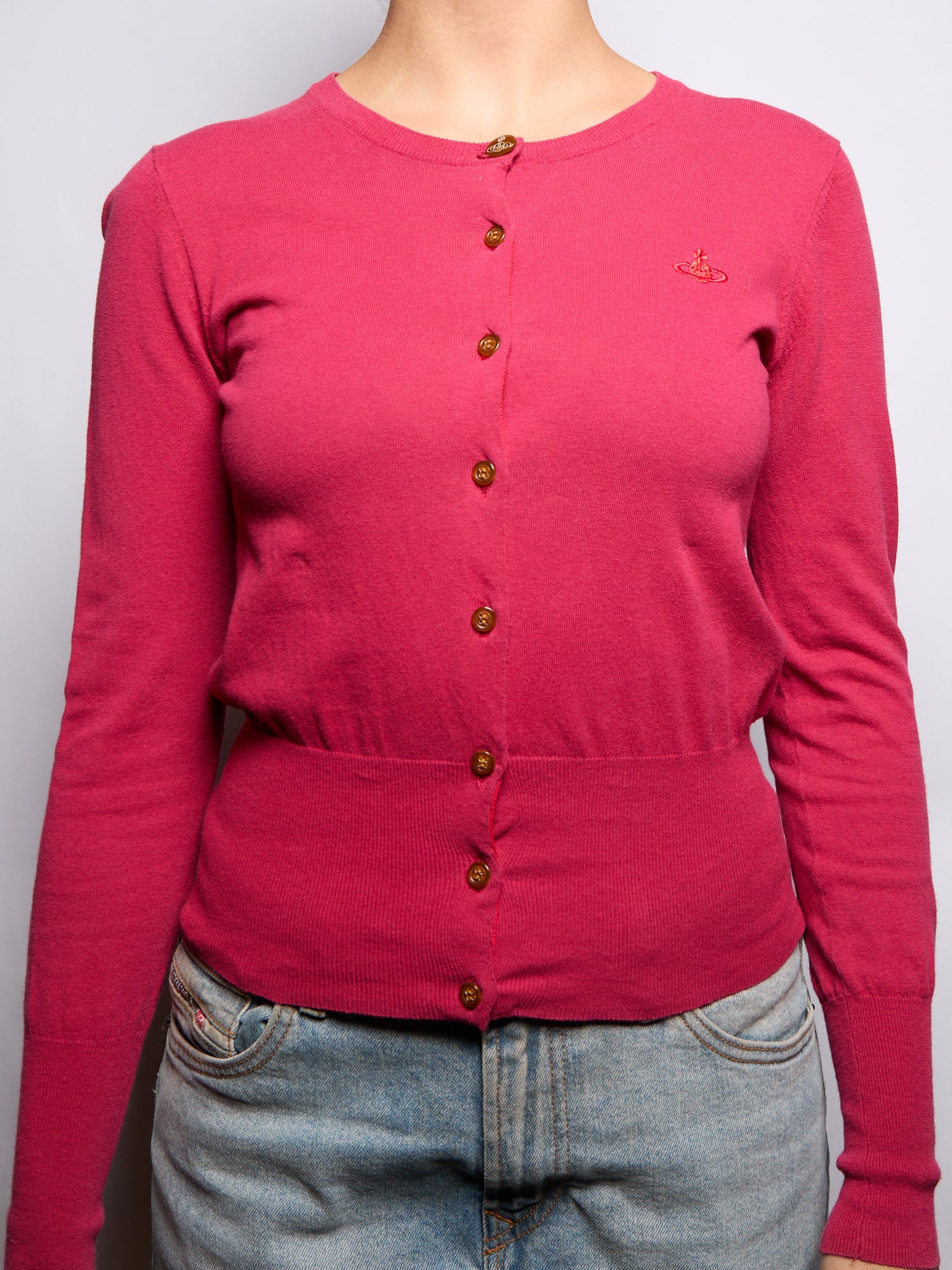 Vivienne Westwood Pink Button Down Orb Cardigan