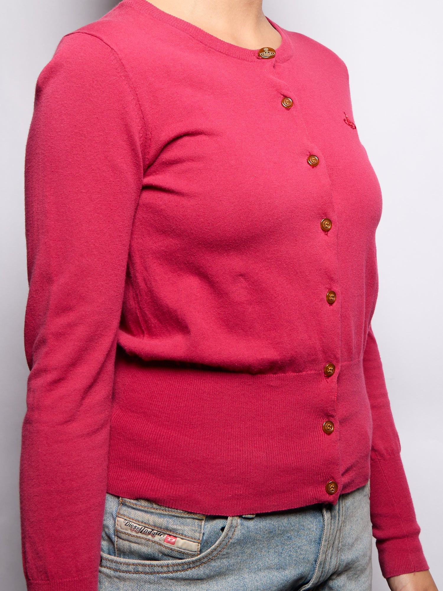 Vivienne Westwood Pink Button Down Orb Cardigan
