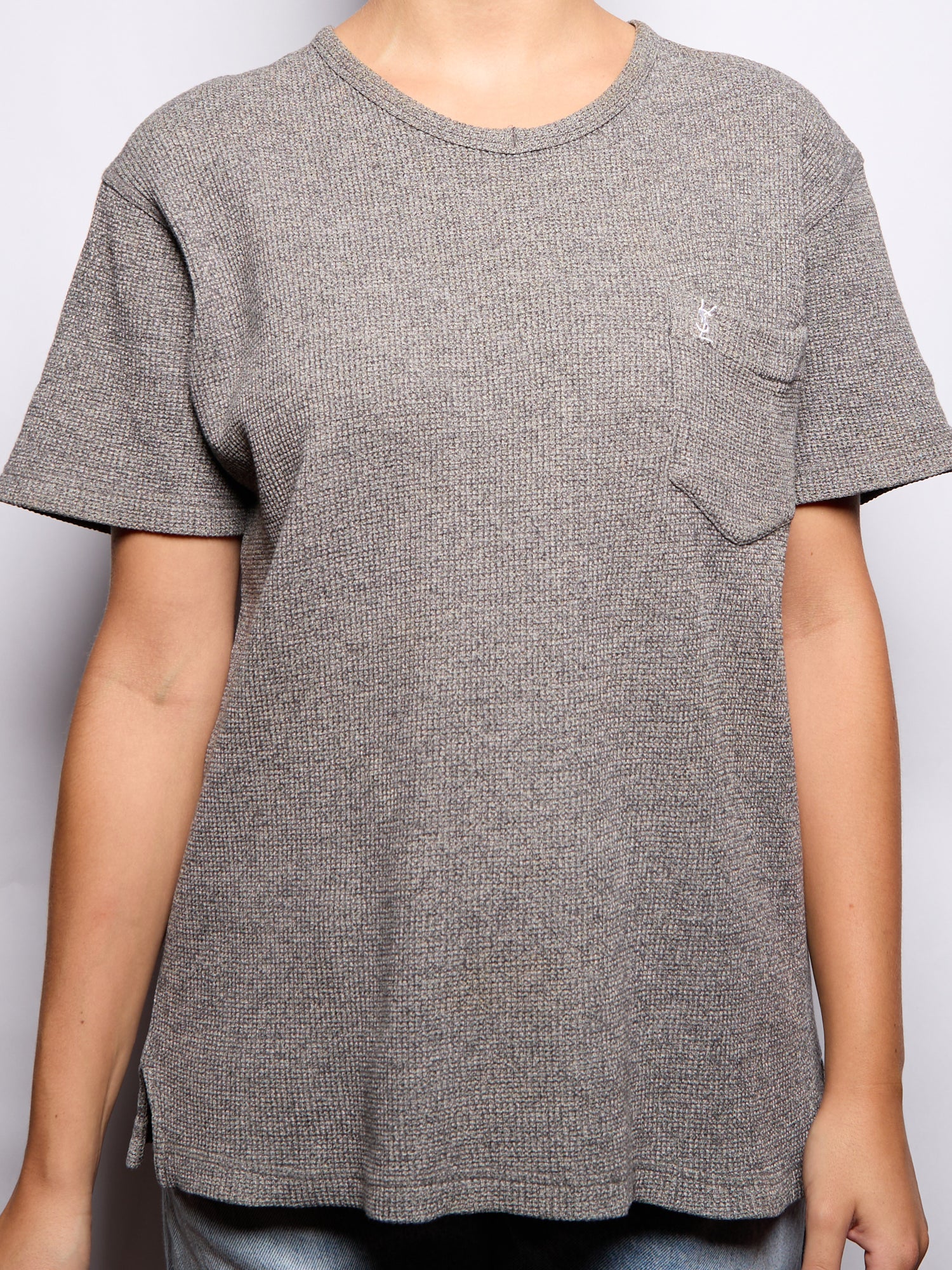 YSL Homme Grey Thermal T-Shirt