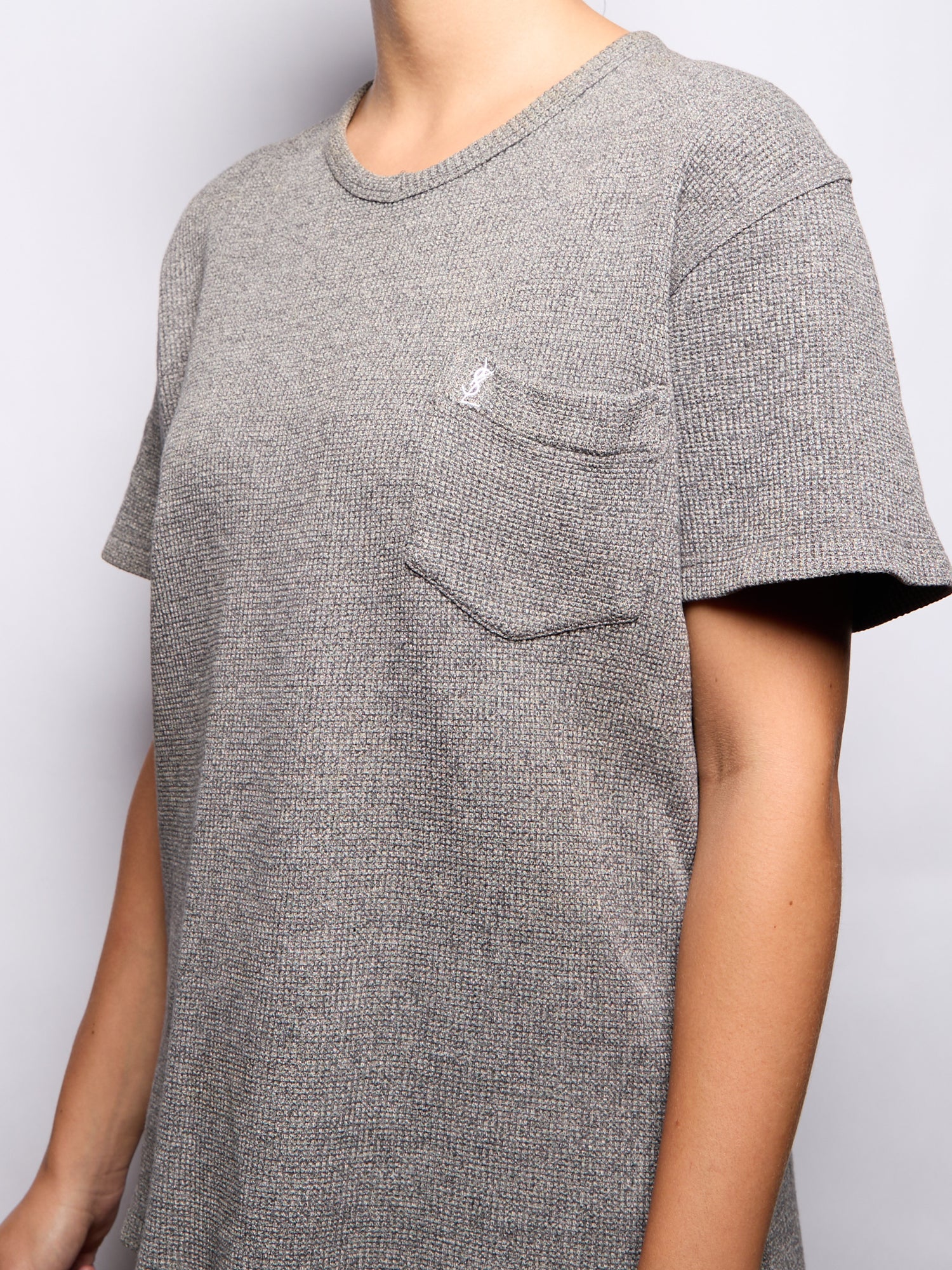 YSL Homme Grey Thermal T-Shirt