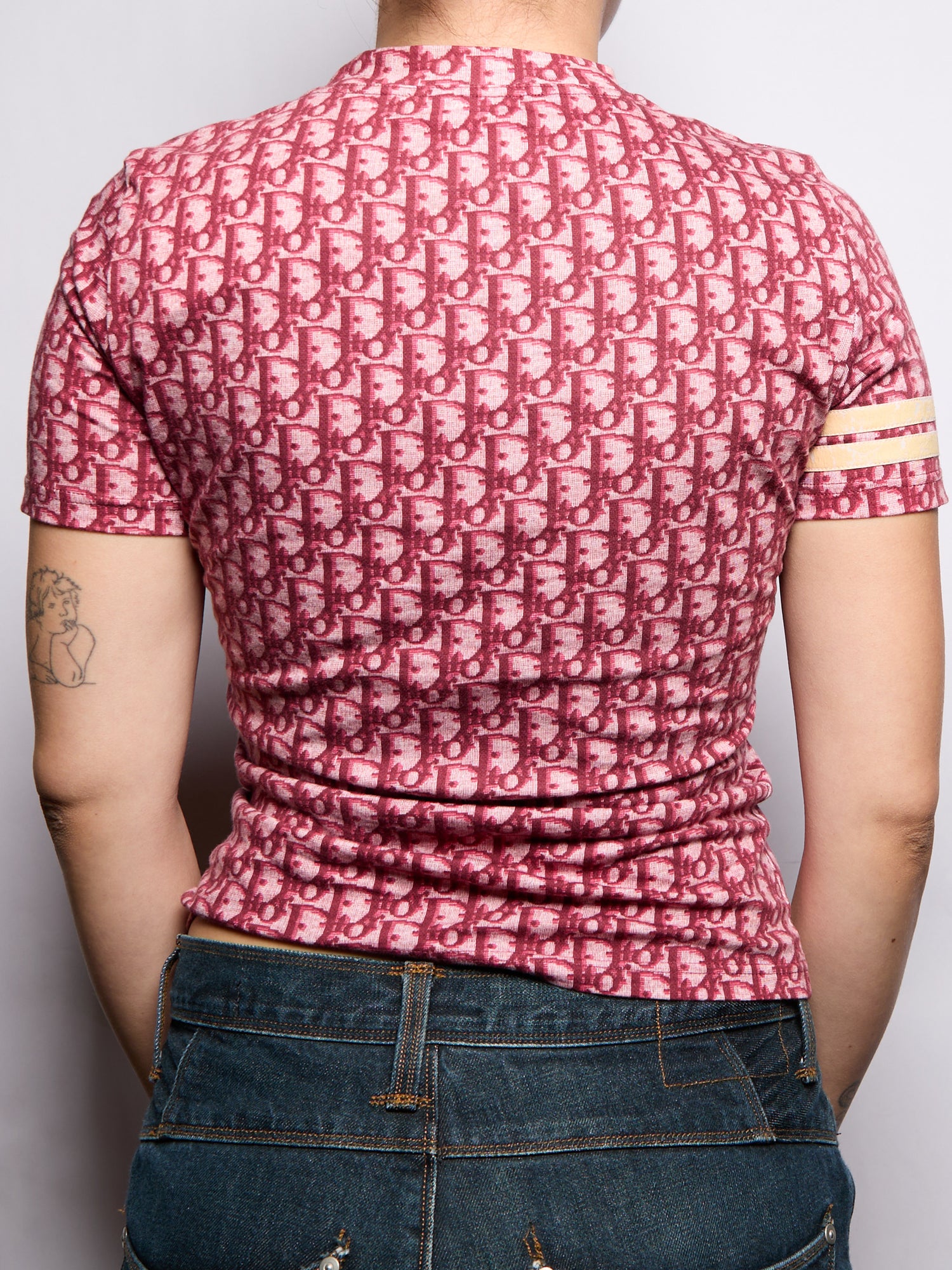 2000's Christian Dior Red Trotter Print Top by John Galliano