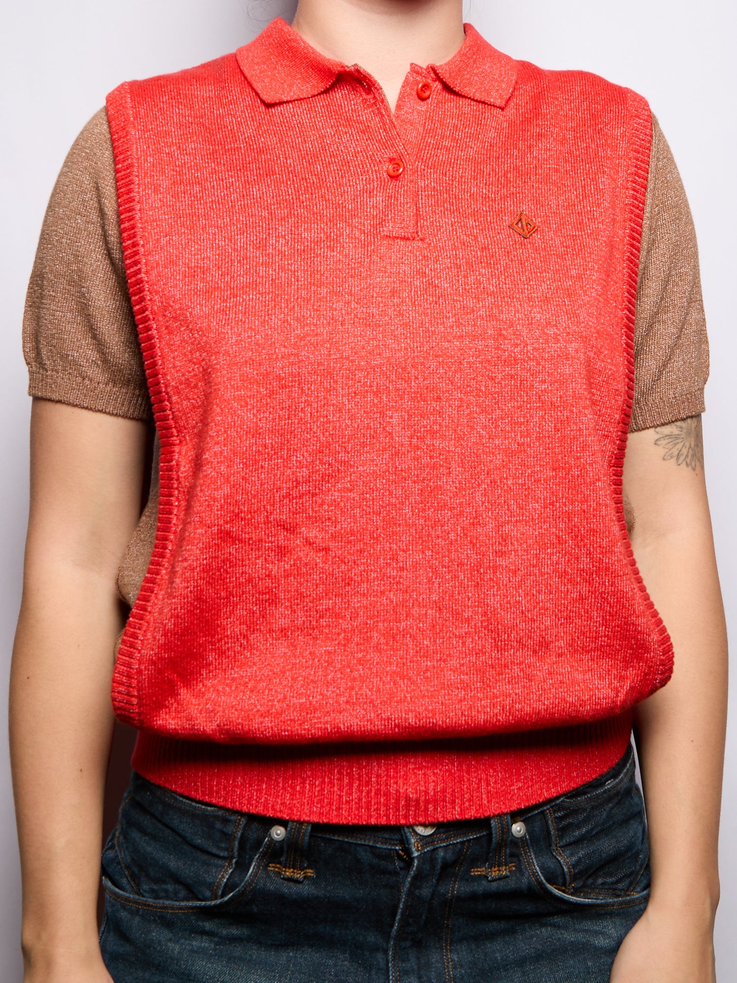 Christian Dior Brown Red Knit Polo
