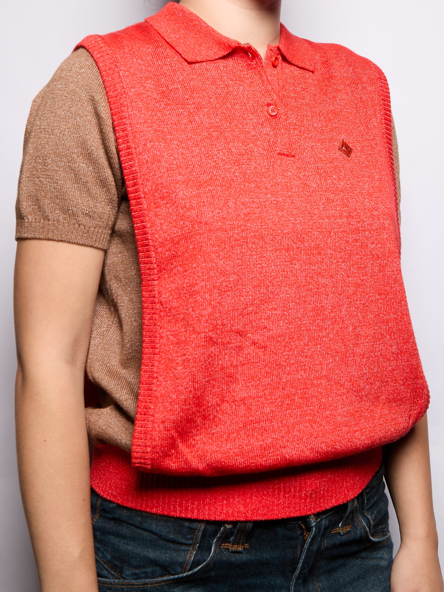 Christian Dior Brown Red Knit Polo
