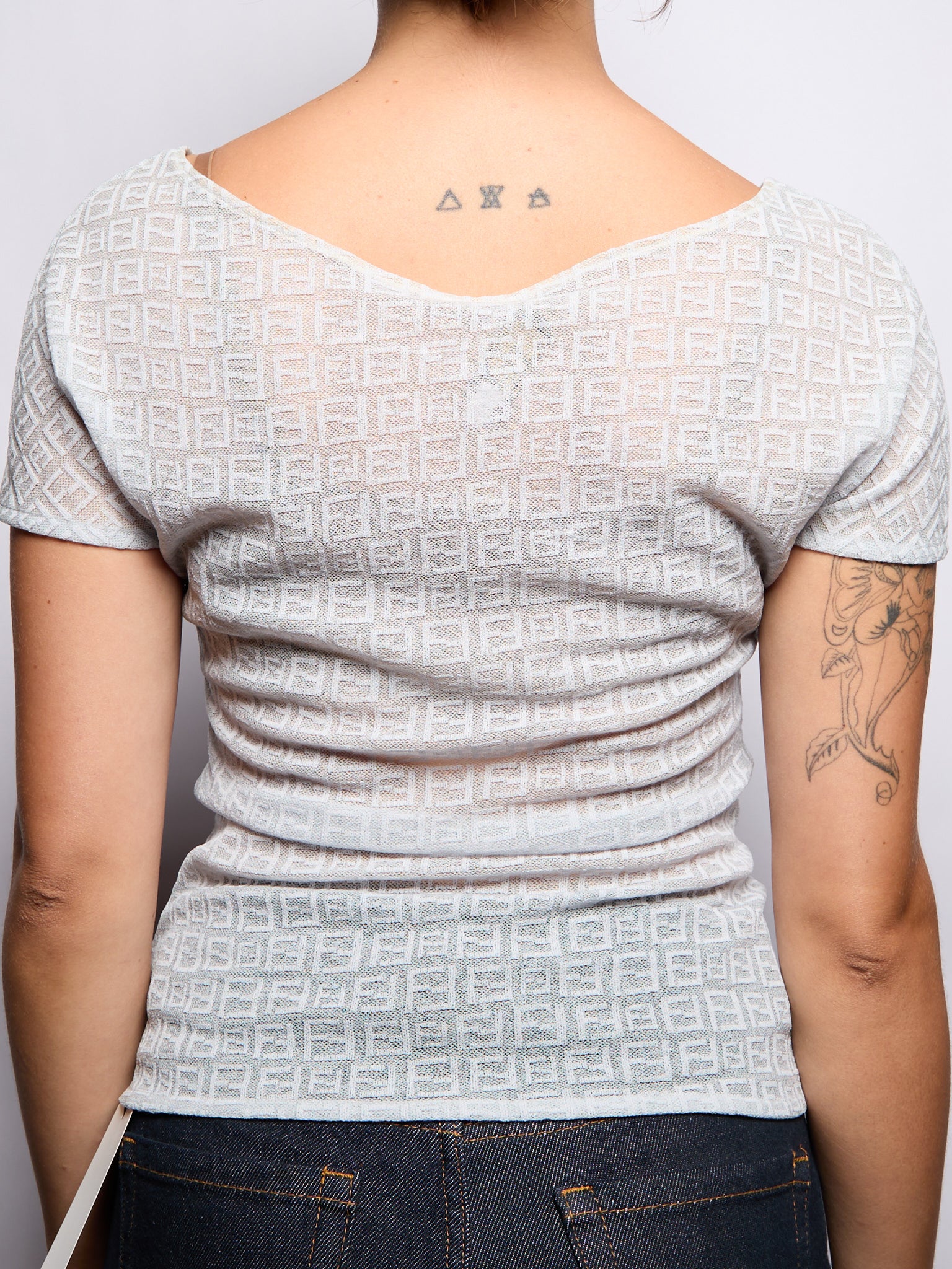 Fendi Monogram Grey Blouse