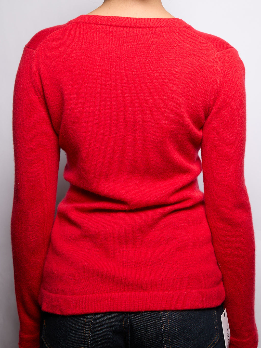 Vintage Celine Red Logo Cashmere Cardigan