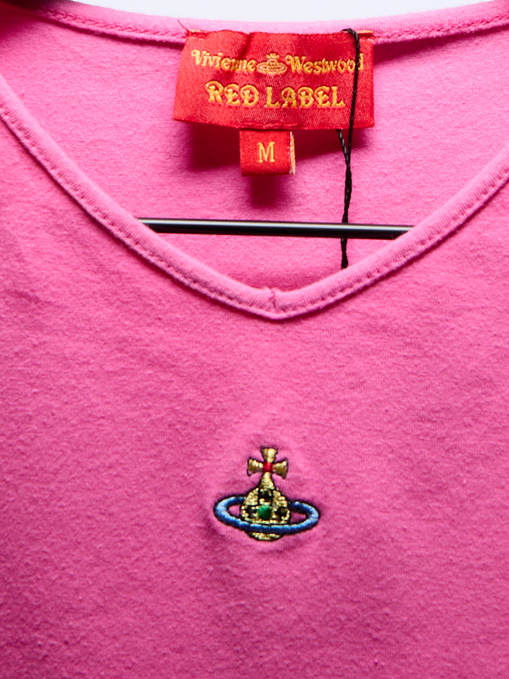 Vivienne Westwood Pink V Neck Orb Logo Top
