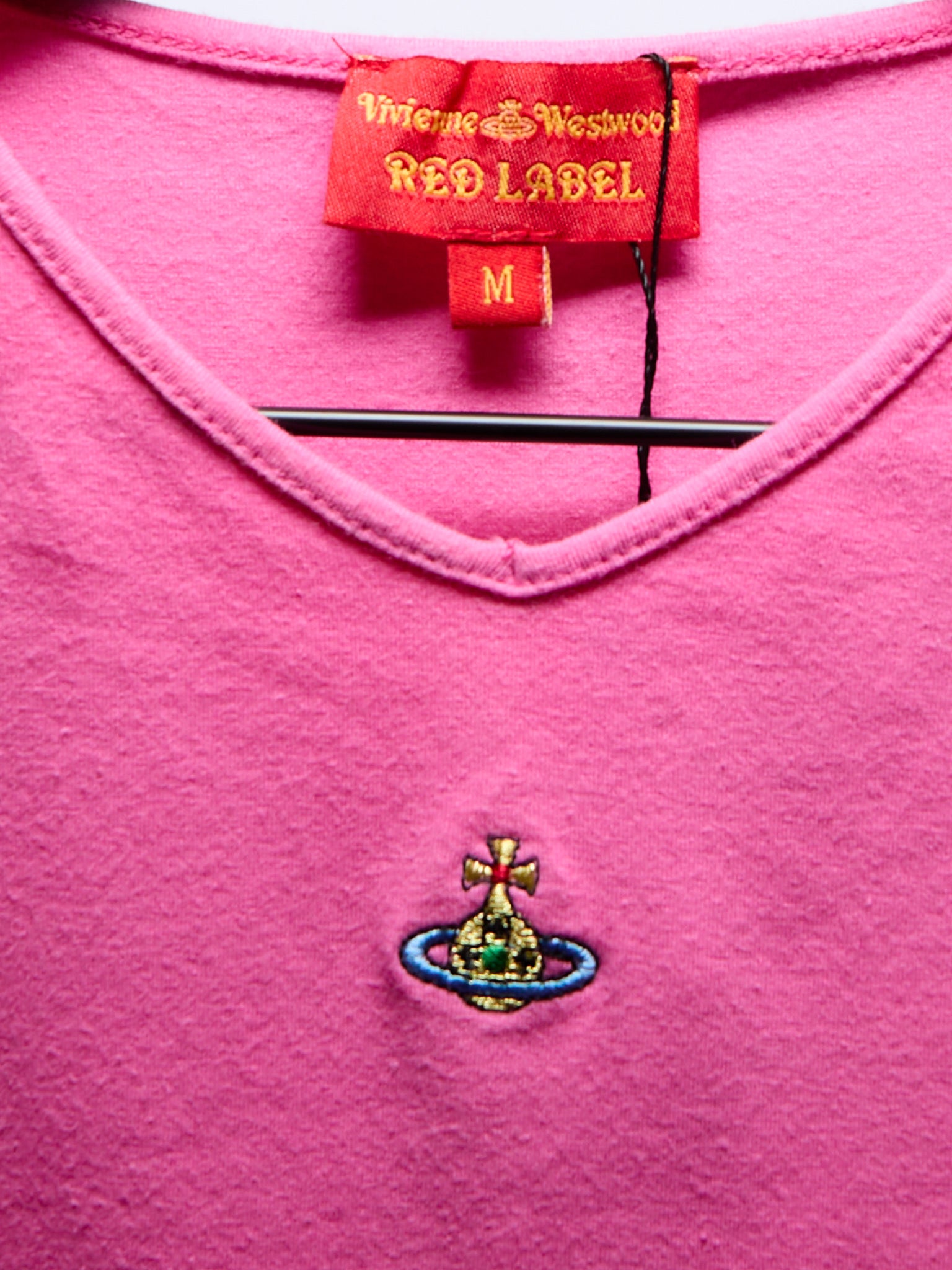 Vivienne Westwood Pink V Neck Orb Logo Top