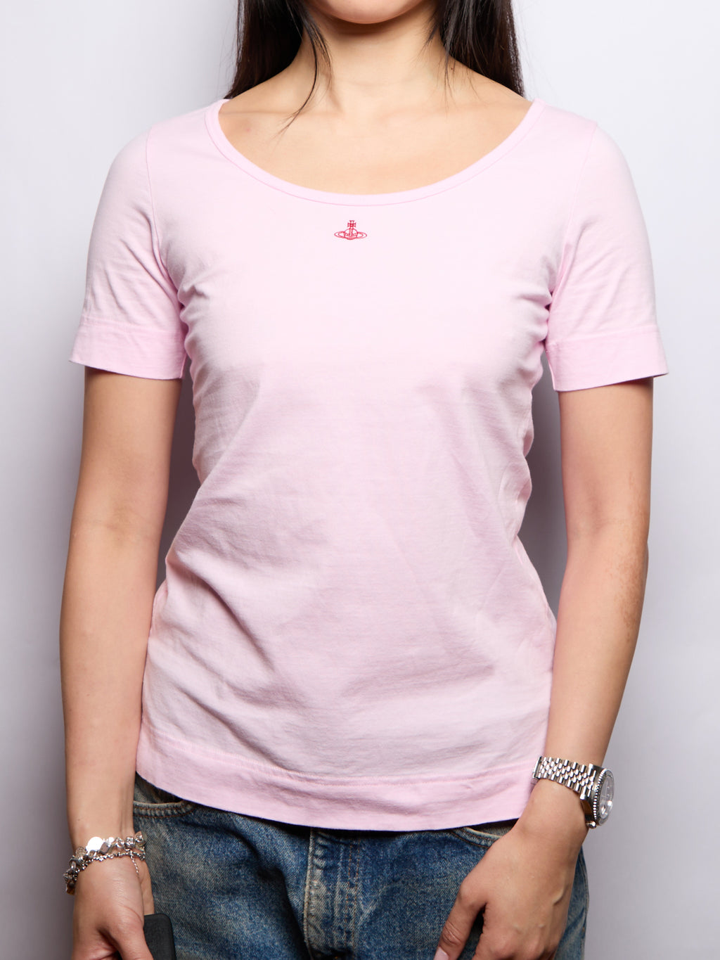 Vivienne Westwood Light Pink Orb Logo Top