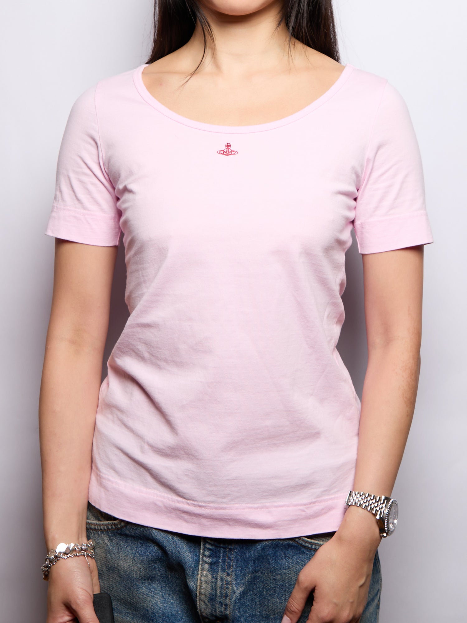 Vivienne Westwood Light Pink Orb Logo Top