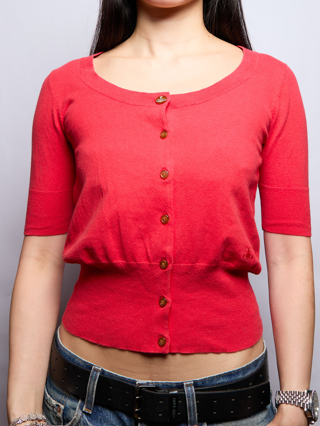 Vivienne Westwood Red Short Sleeve Cardigan