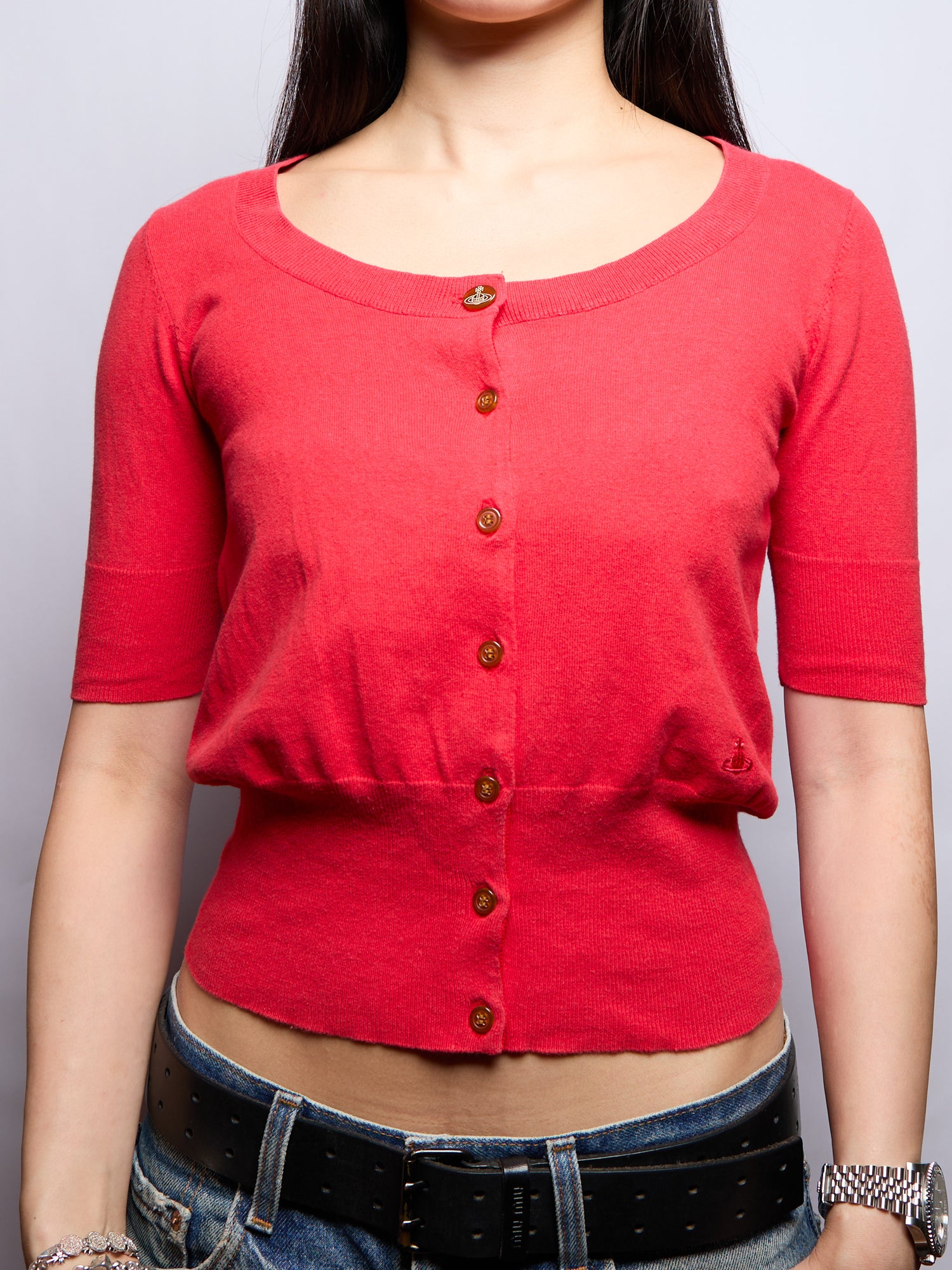 Vivienne Westwood Red Short Sleeve Cardigan