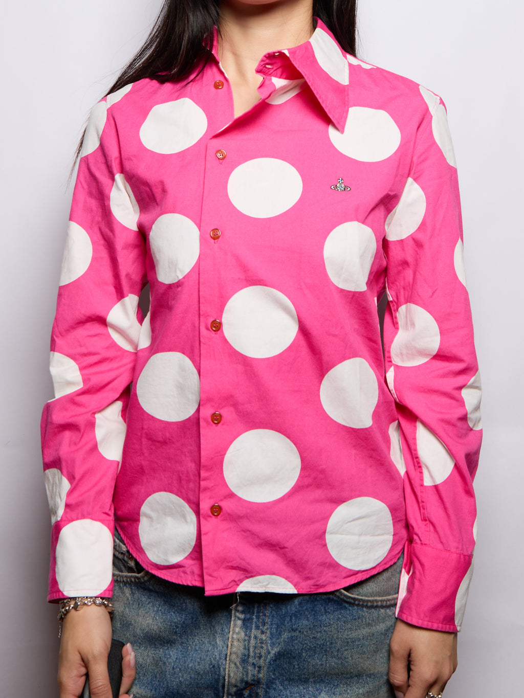 Vivienne Westwood Pink Polka Dot Button Down Shirt