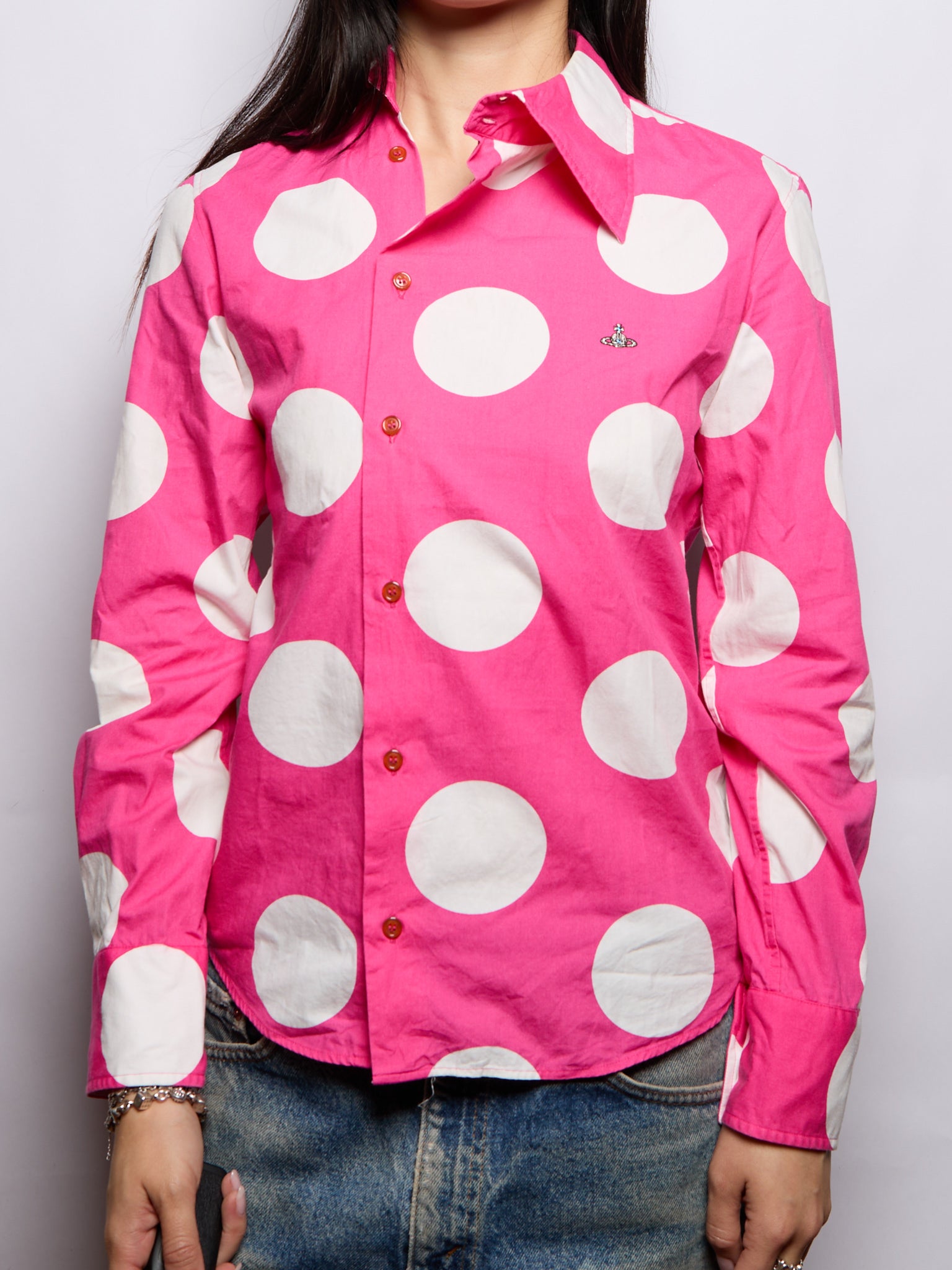 Vivienne Westwood Pink Polka Dot Button Down Shirt