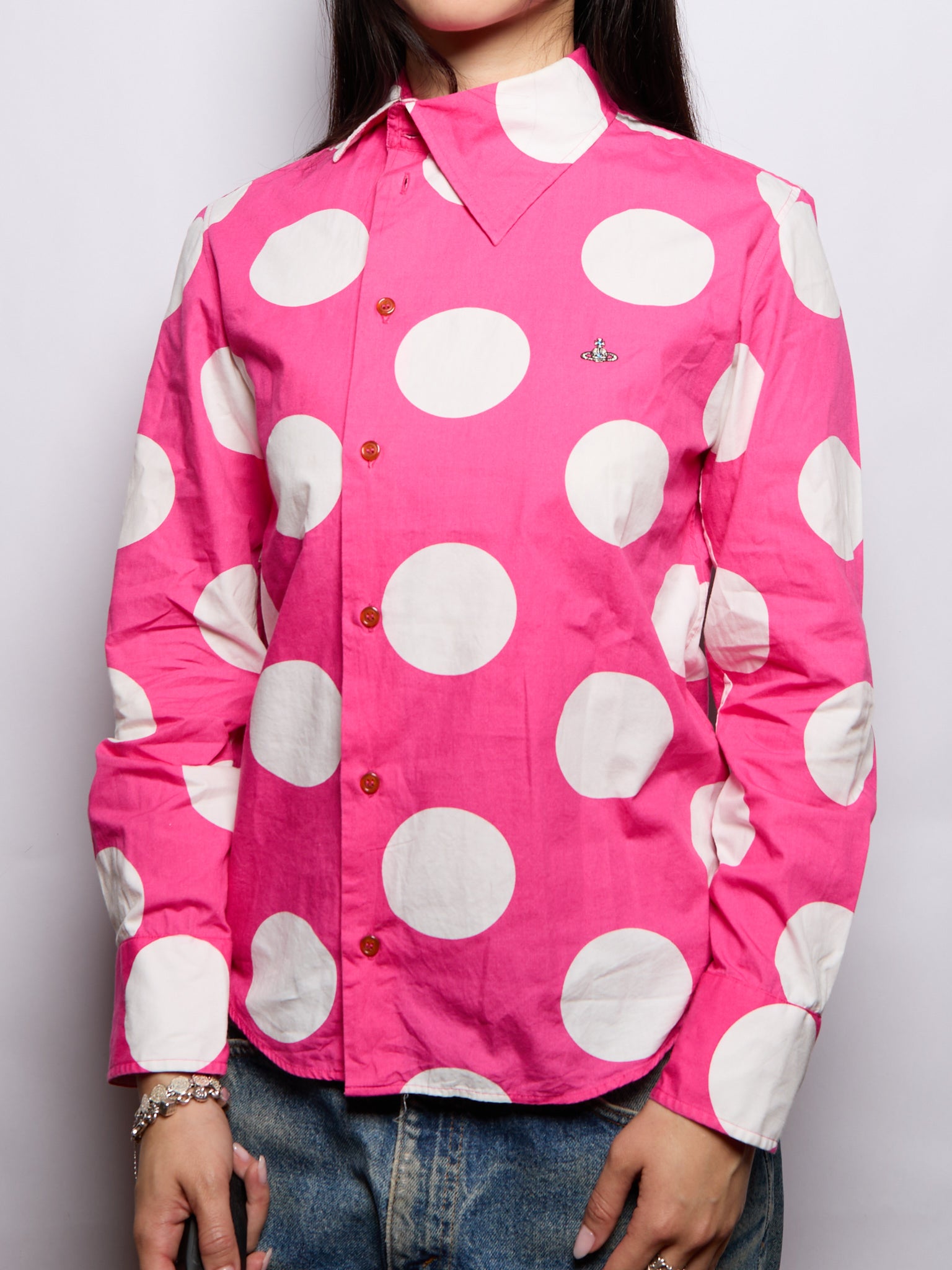 Vivienne Westwood Pink Polka Dot Button Down Shirt