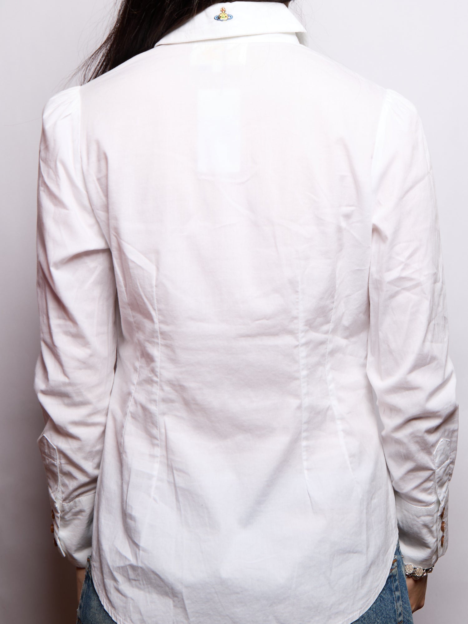 Vivienne Westwood White Button Down Orb Top