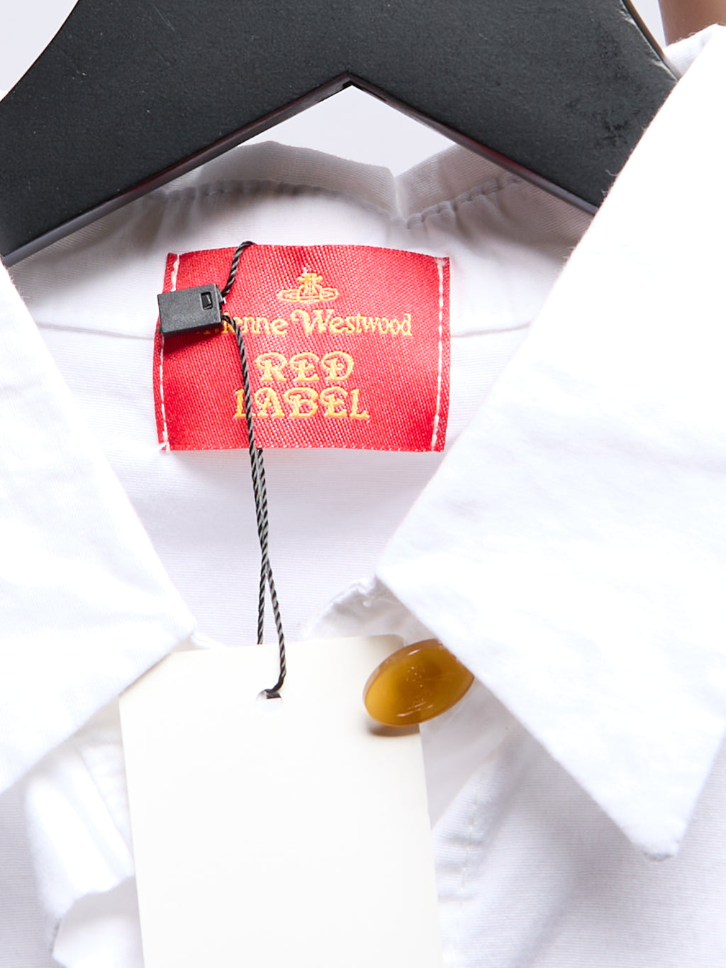 Vivienne Westwood White Button Down Cropped Sleeve Top